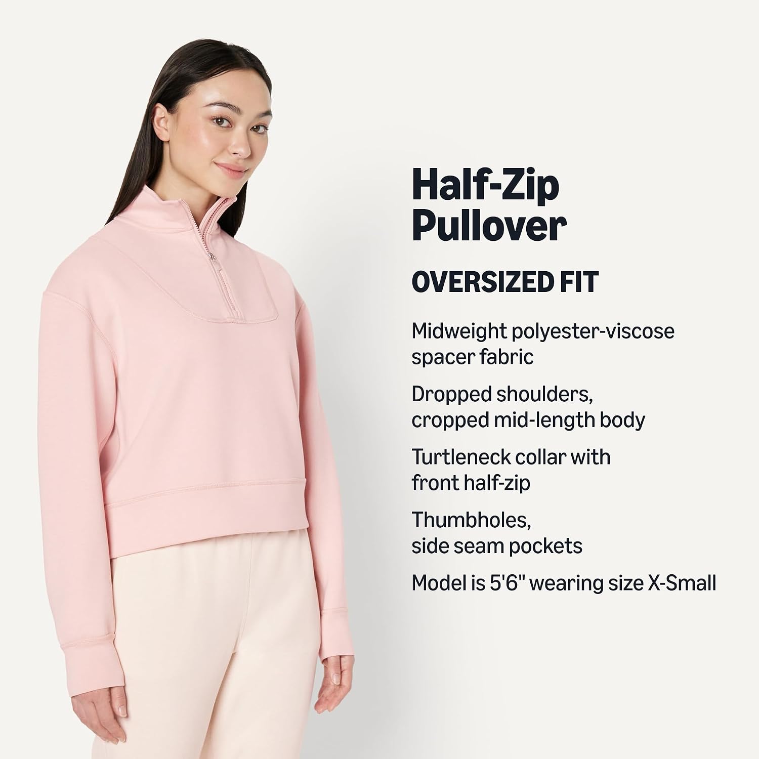 Detalle de Amazon Essentials Women's Active Sweat Half Zip Pullover Sweatshirt