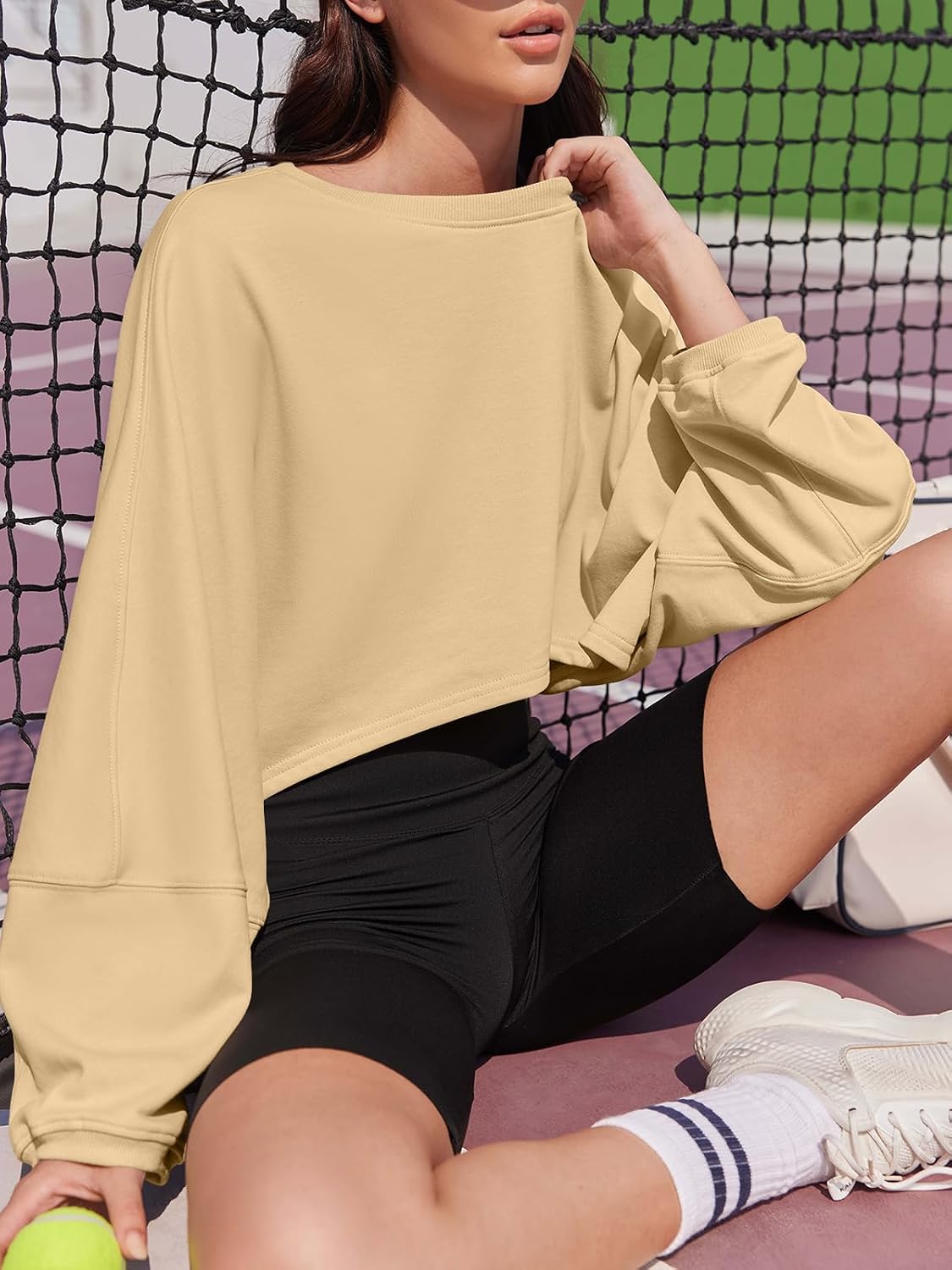 Detalle de Tankaneo Cropped Sweatshirt, Cotton-Polyester Blend