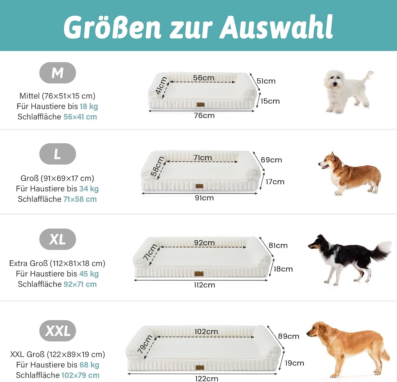 Detalle 2 de COZY KISS orthopädisches Hundebett 90x68