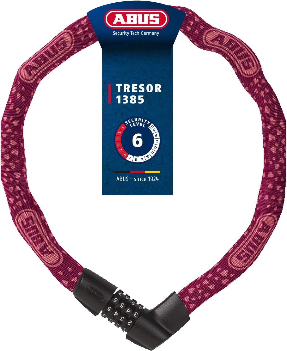 Detalle de ABUS Kettenschloss Tresor 1385/75 – Zahlenschloss aus gehärtetem Stahl, 75 cm, 6 mm Vierkantkette