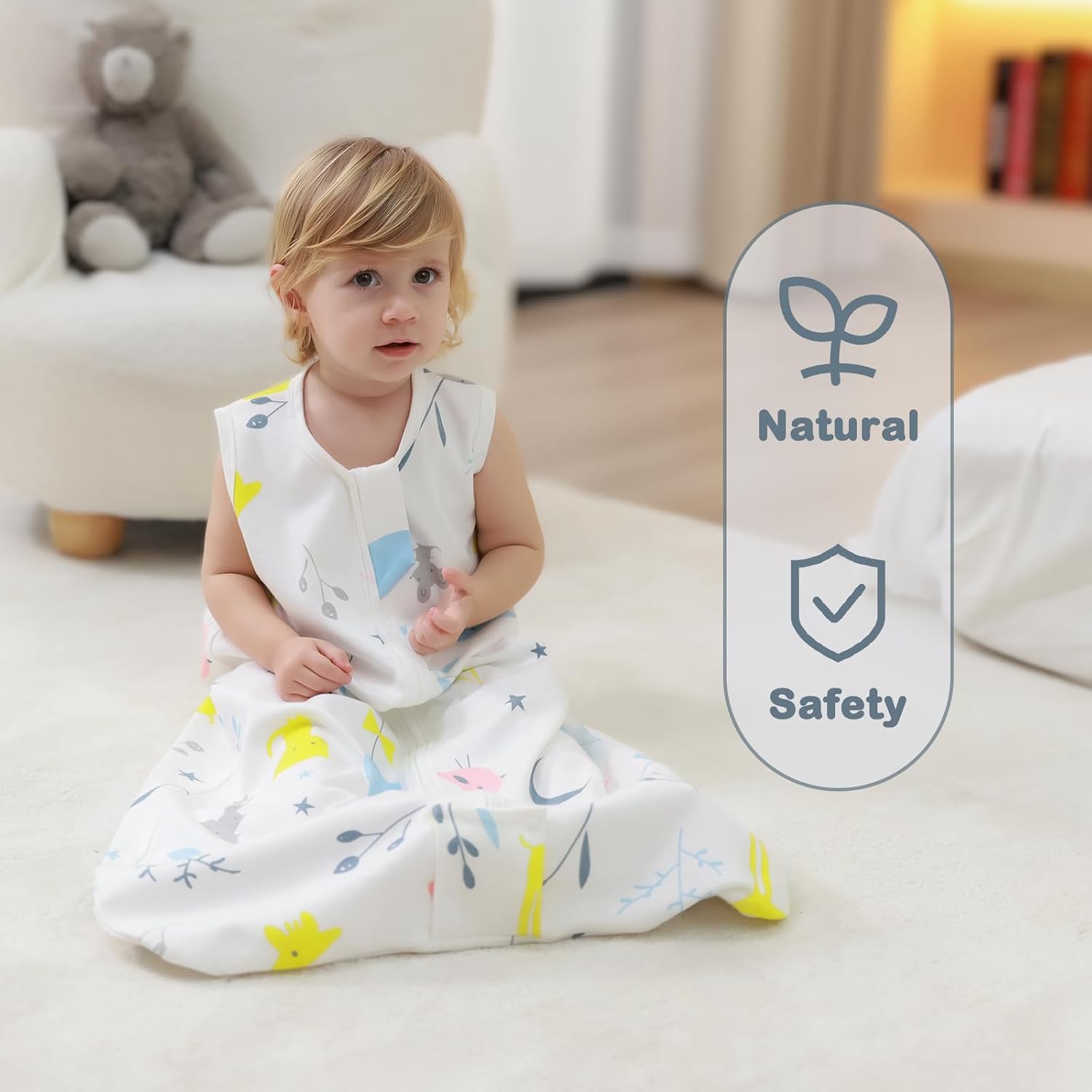 Thumbnail 1 de Mosebears Baby Summer Sleeping Bag 0.5 Tog Cotton – Pack of 2 (Size L)