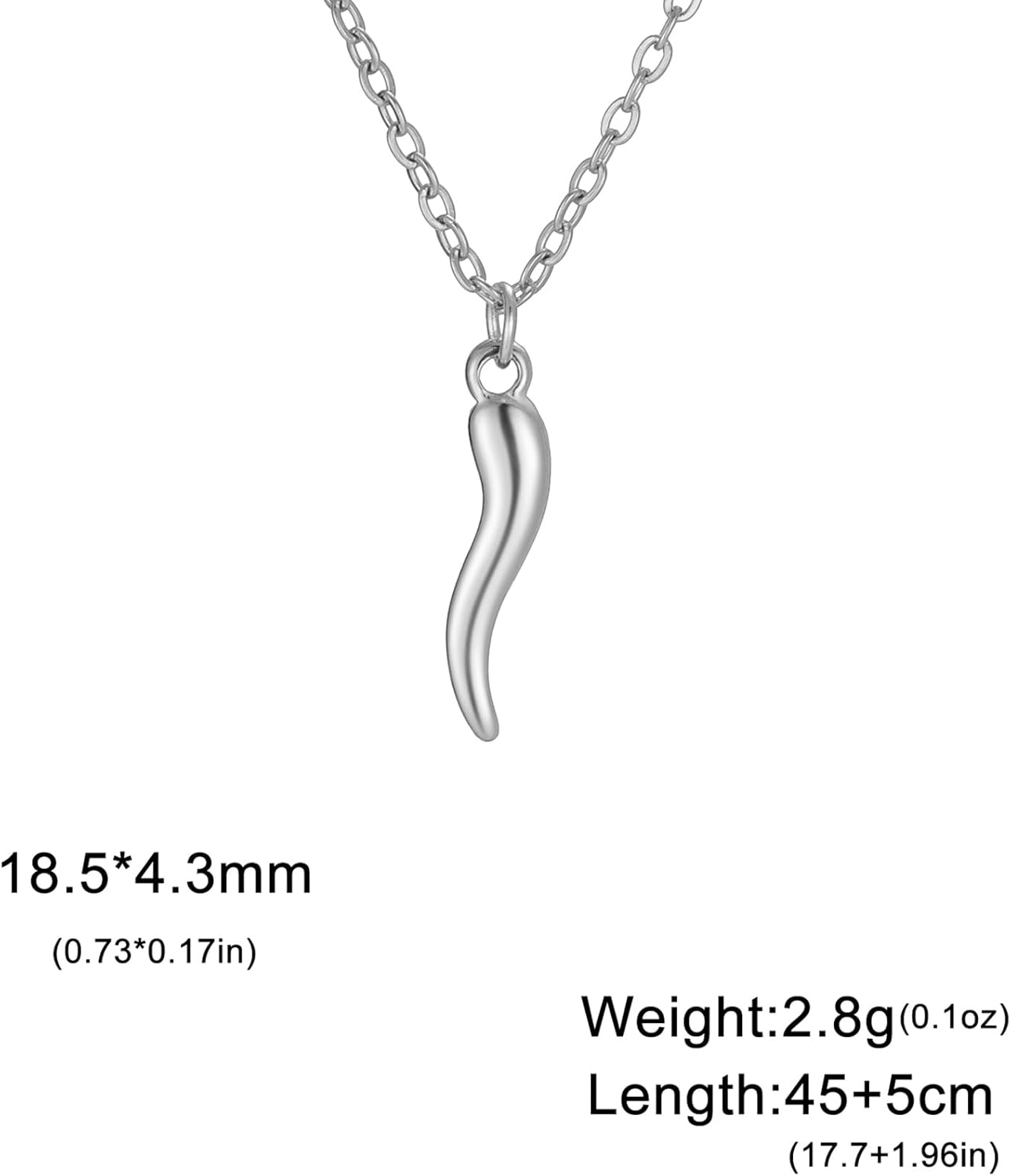 Detalle de UNIFT Böses Auge Horn Halskette – Edelstahl, blaues Evil Eye Amulett, 18,5×4,3 mm