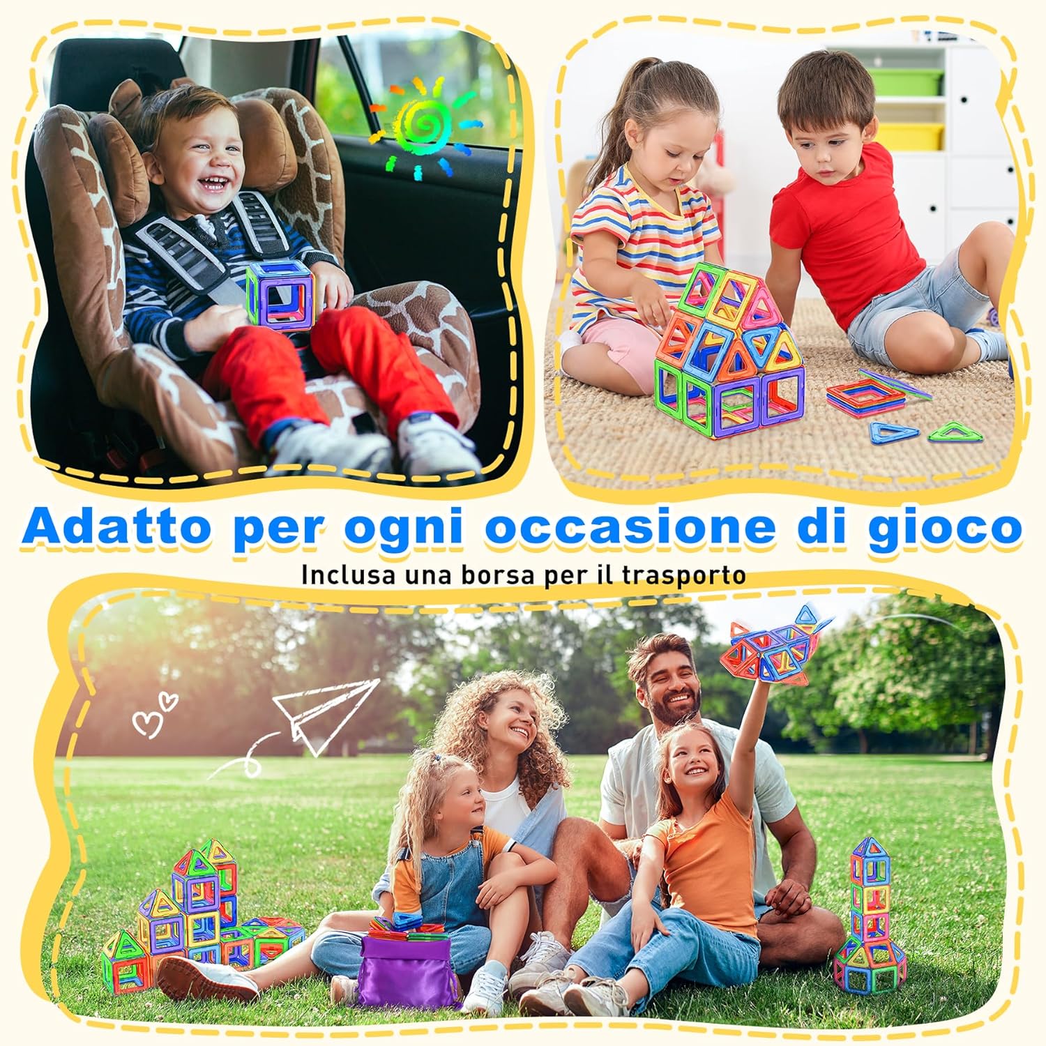 Thumbnail 4 de Lovchil Costruzioni Magnetiche Montessori, set di blocchi magnetici per bambini 3-8 anni (40 pezzi)