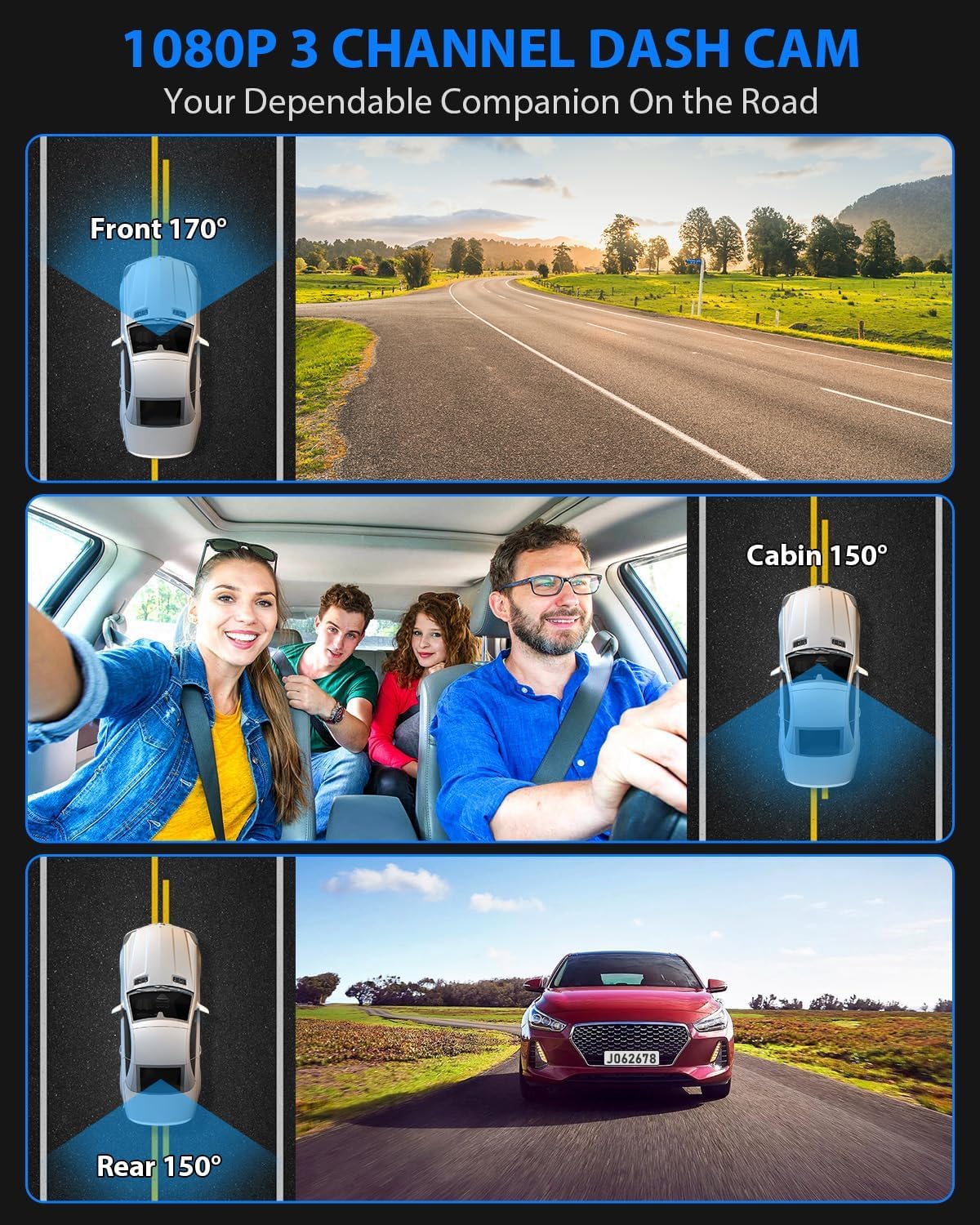 Detalle 2 de Dash Cam Front and Rear 1080P