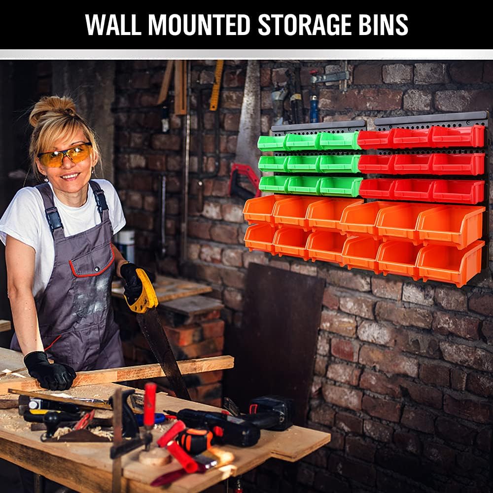 Thumbnail 6 de SWANLAKE GARDEN TOOLS 30-Bin Wall-Mounted Organizer with Removable, Color-Coded Bins