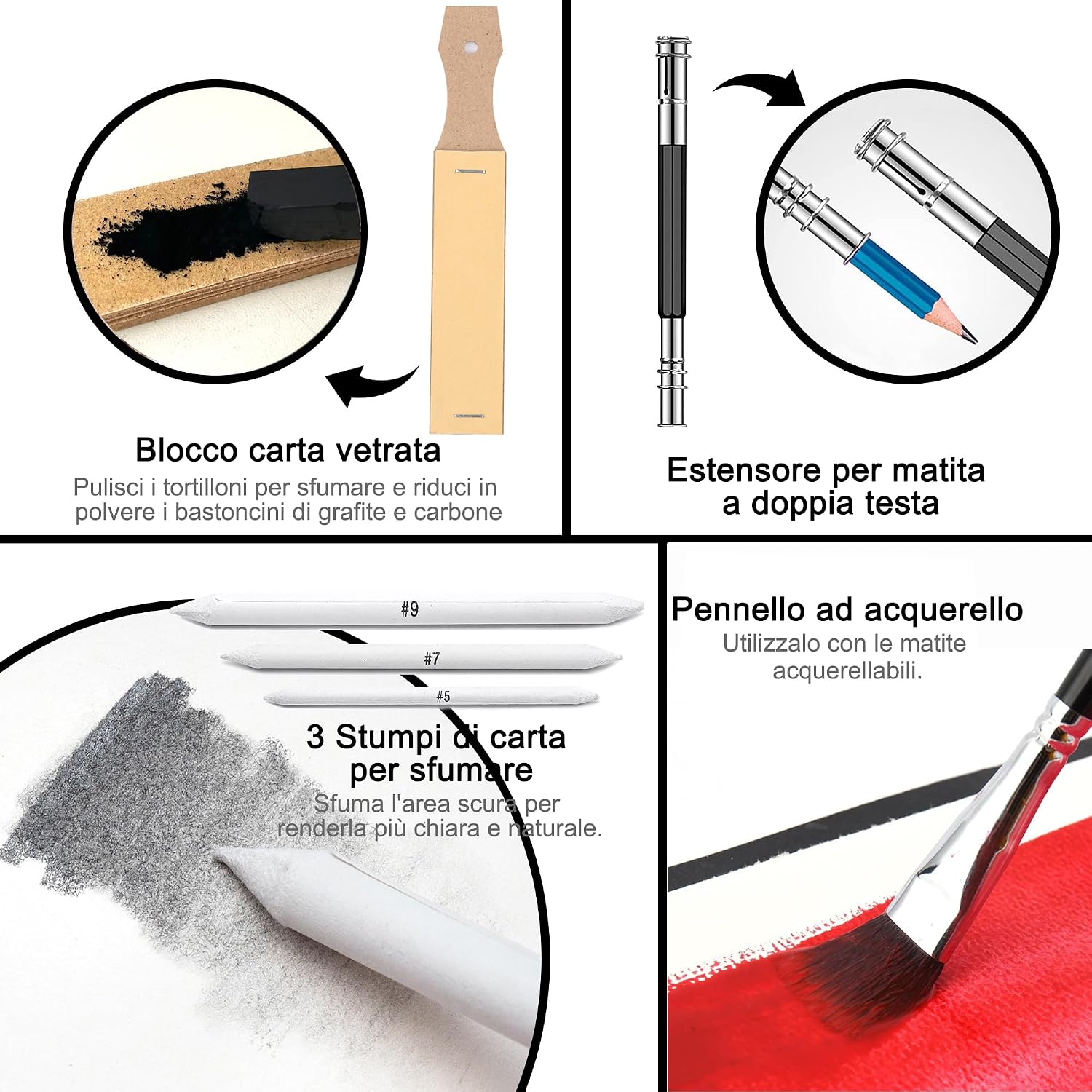 Thumbnail 5 de KALOUR 76 Kit di Disegno e Schizzo: set completo con taccuino, carta acquerello e tutorial
