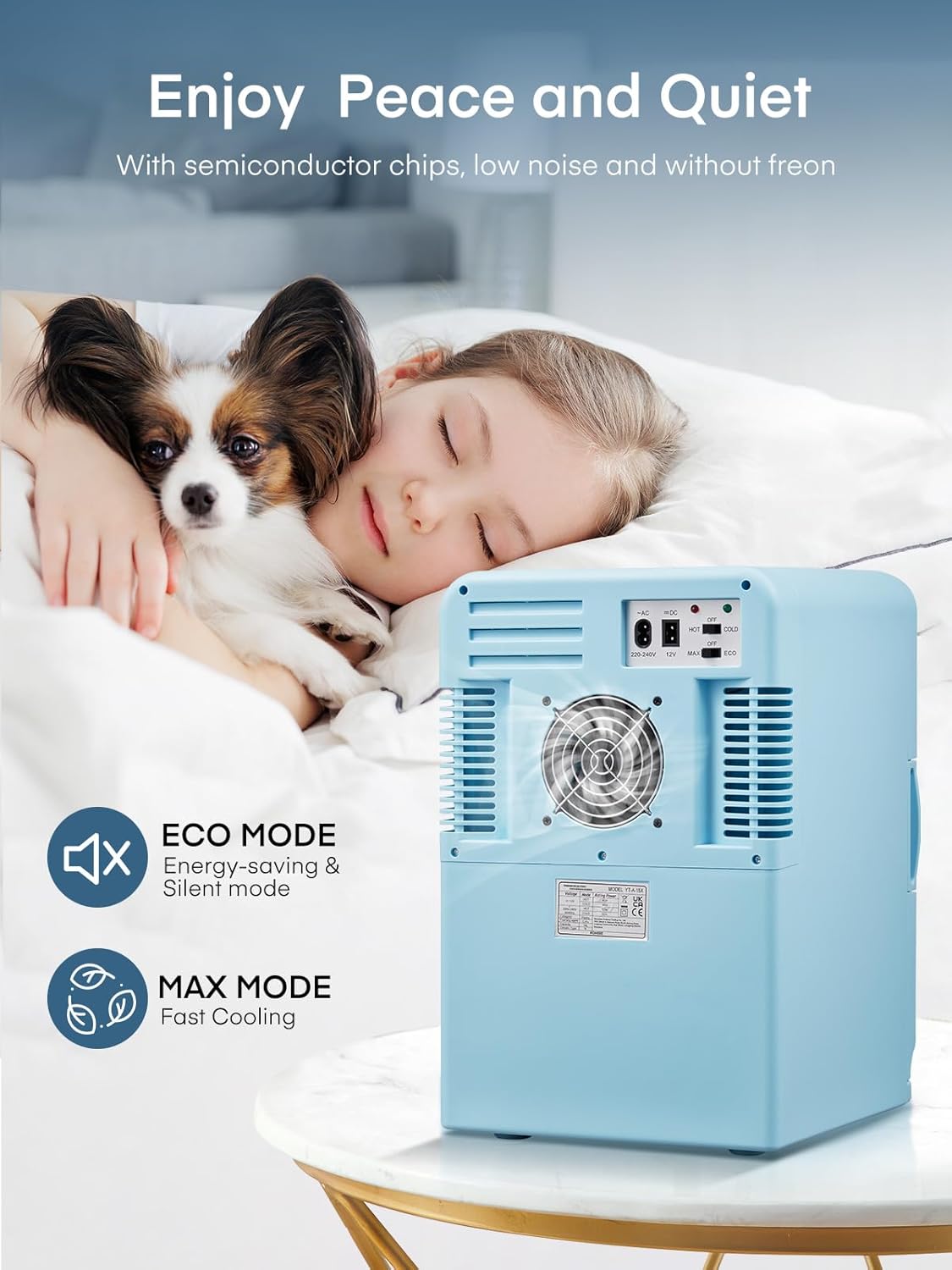 Thumbnail 5 de FOHERE 2-in-1 Mini-Kühlschrank (15 l) mit Kühl- und Heizfunktion – DC/AC für Auto, Büro & Wohnheim, ECO-Low-Noise – Schwarz