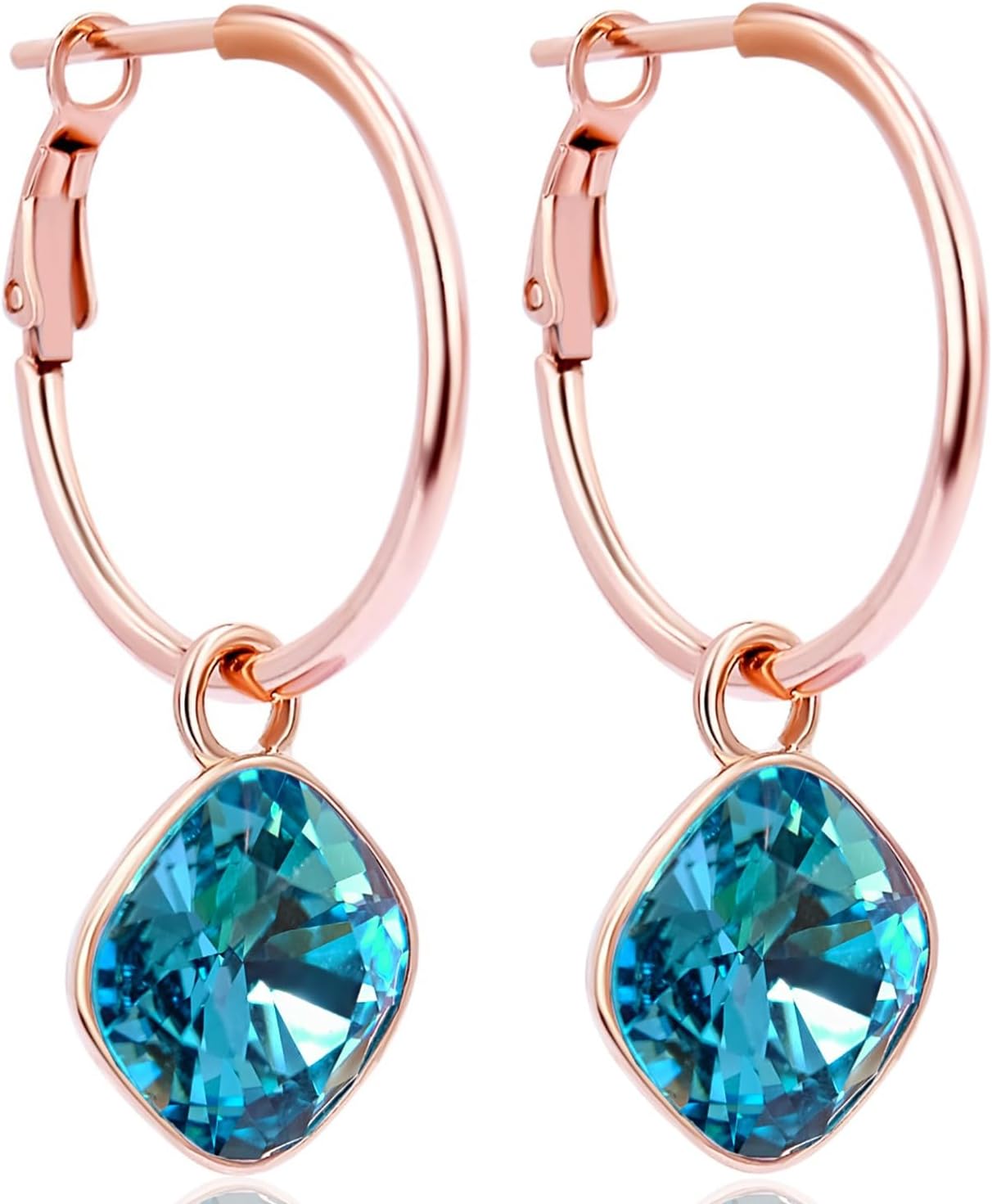 Detalle de Rosegold Creolen Charm Anhänger 925 Sterling – Nobel Schmuck