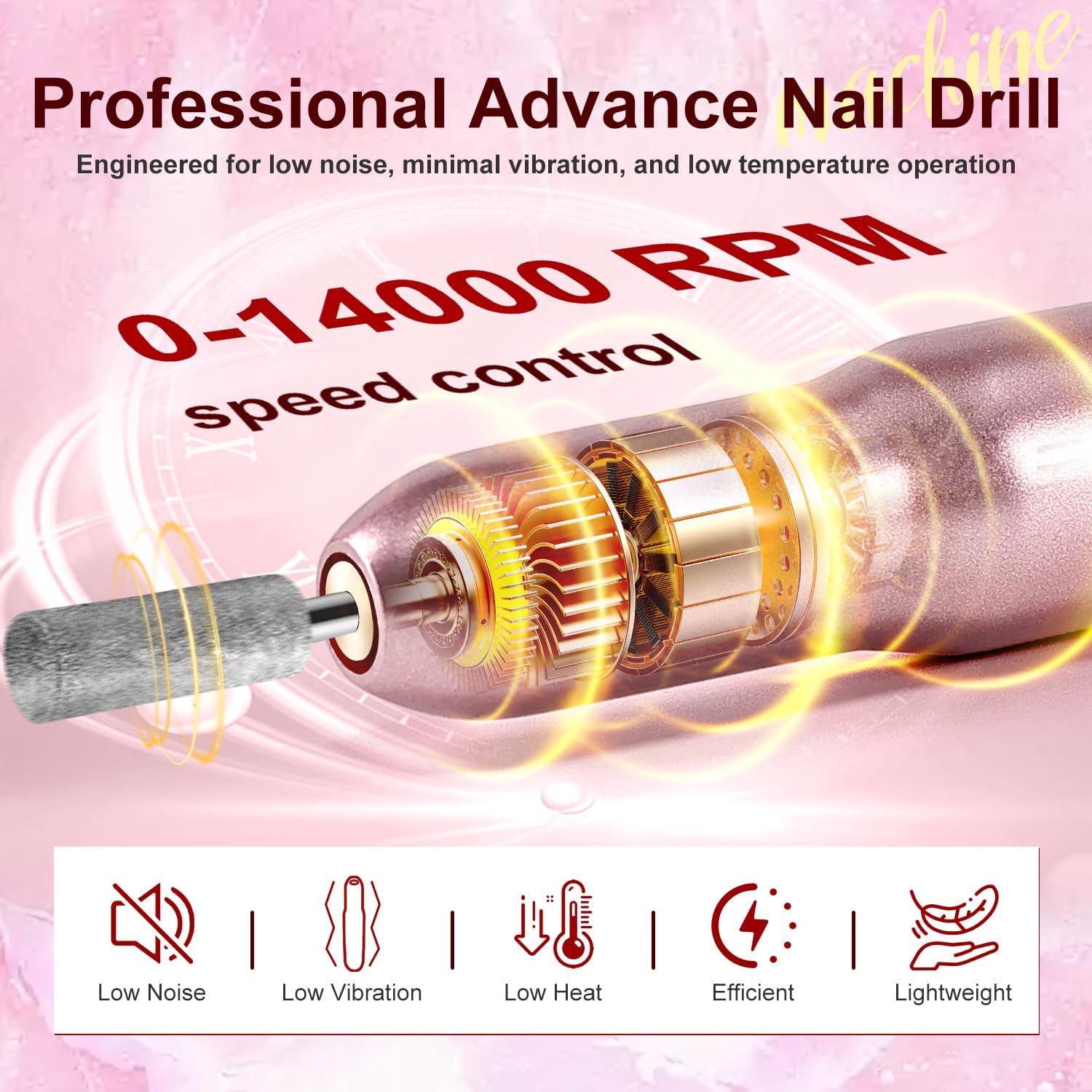 Thumbnail 1 de JODSONE fresa per unghie elettrica regolabile fino a 14.000 RPM con kit manicure e pedicure