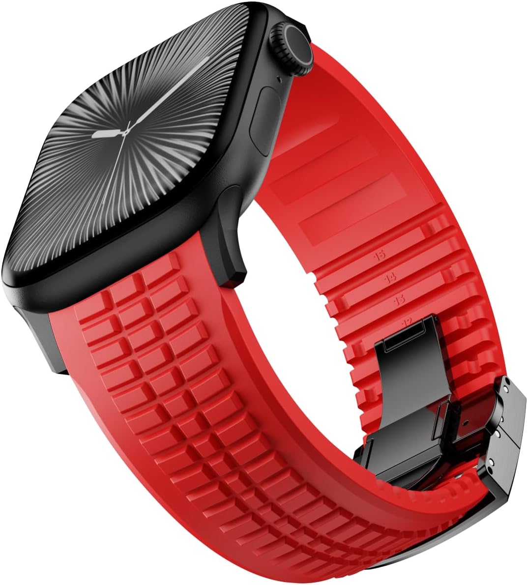 Detalle de VKEOO Modern Silicone Watch Band for iWatch Ultra 2 / Ultra / Series 10–7 (44–49mm)