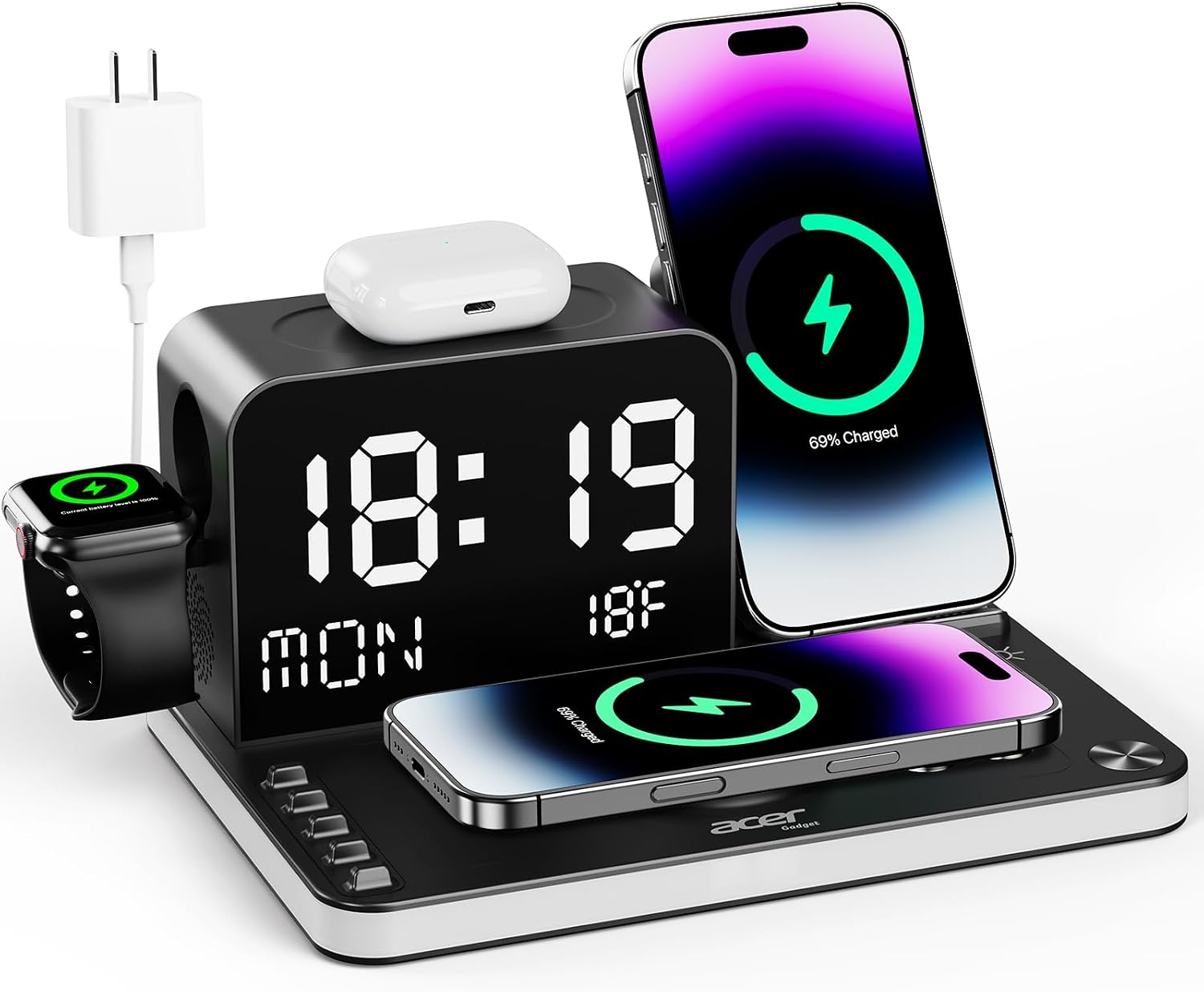 Detalle de acer 7-in-1 Wireless Charging Station for iPhone 16