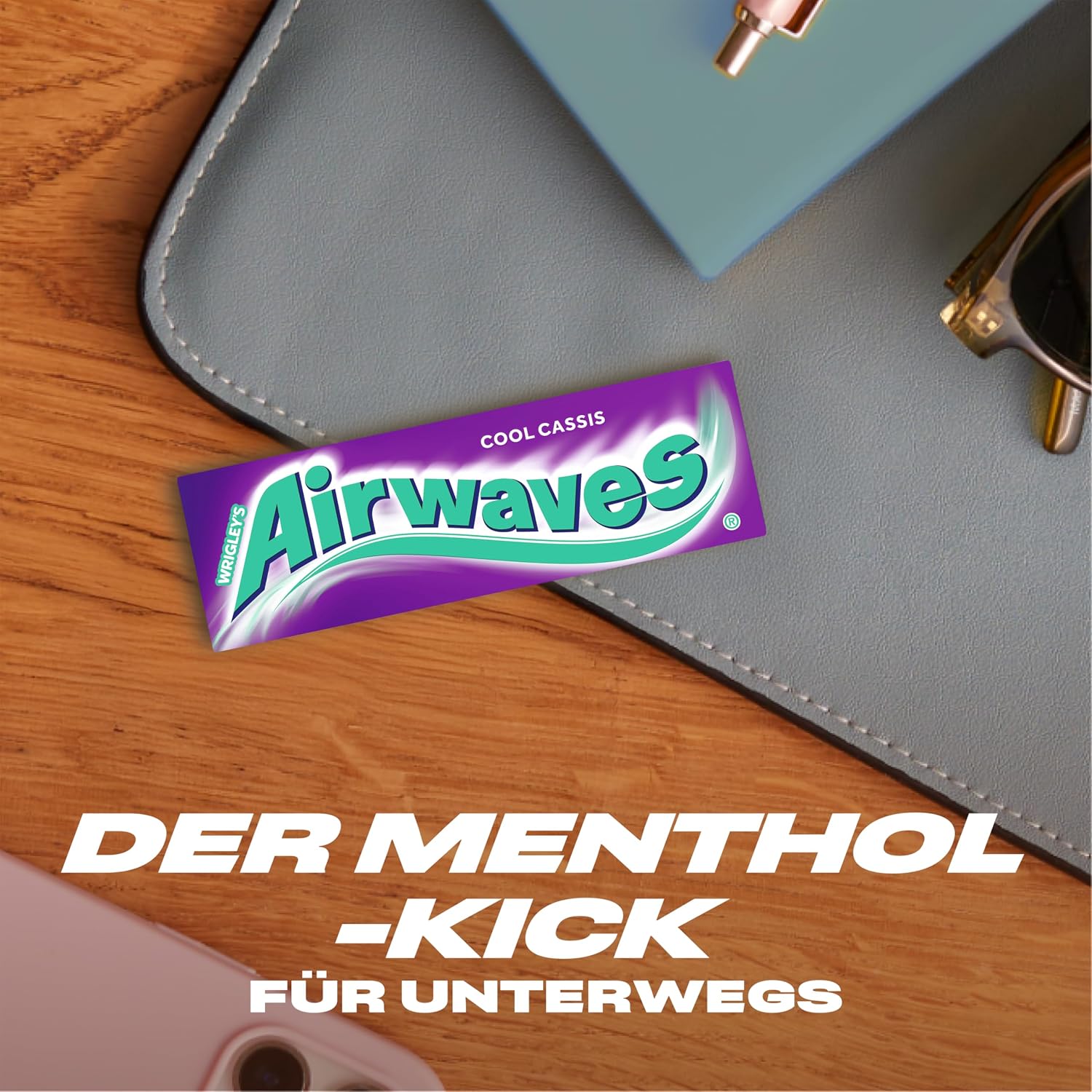 Detalle de Airwaves Kaugummi Zuckerfrei Cool Cassis mit Menthol – Großpackung (300 Dragees)