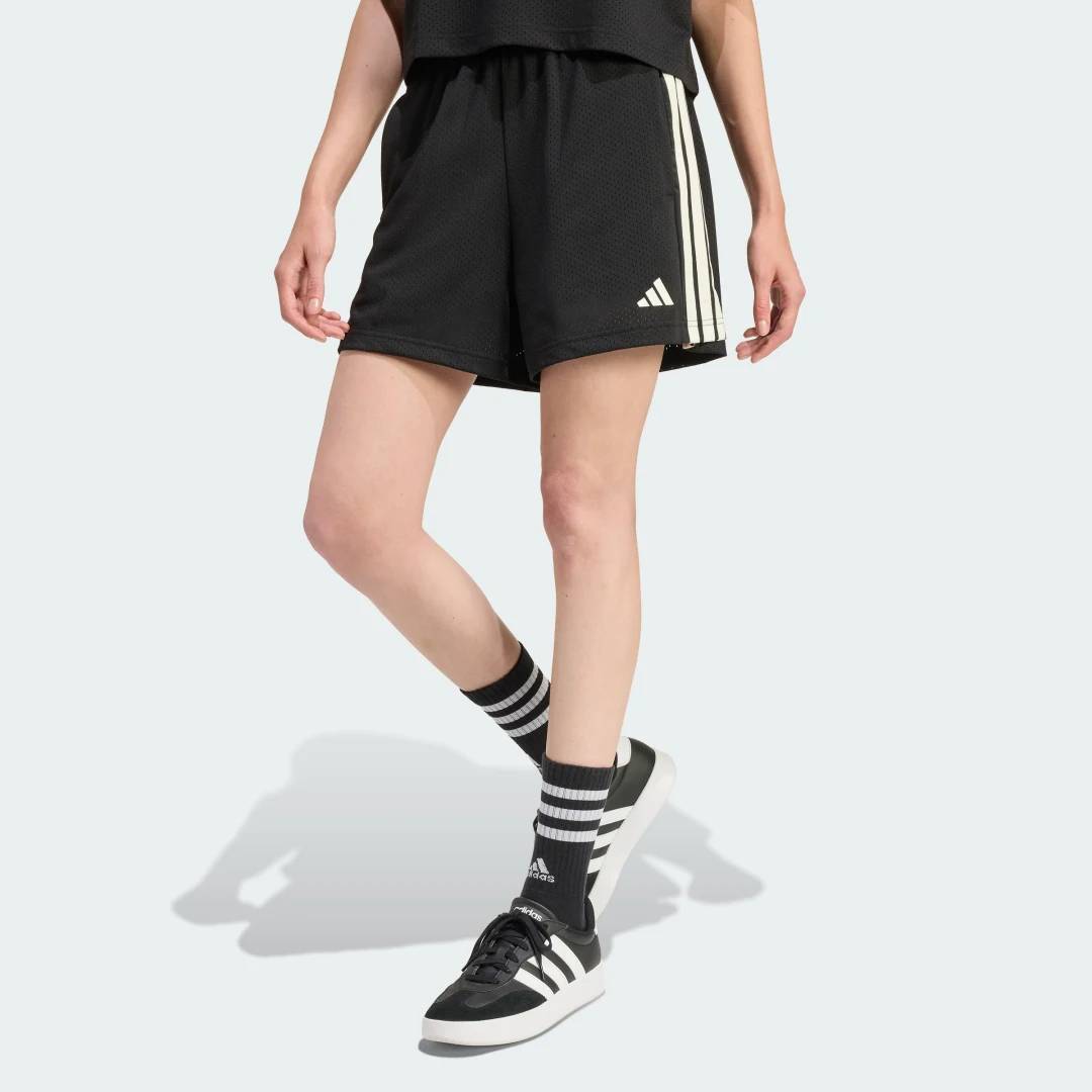 Detalle de Pantalón corto de malla Stadium de Adidas (negro) – comodidad y rendimiento para entrenar