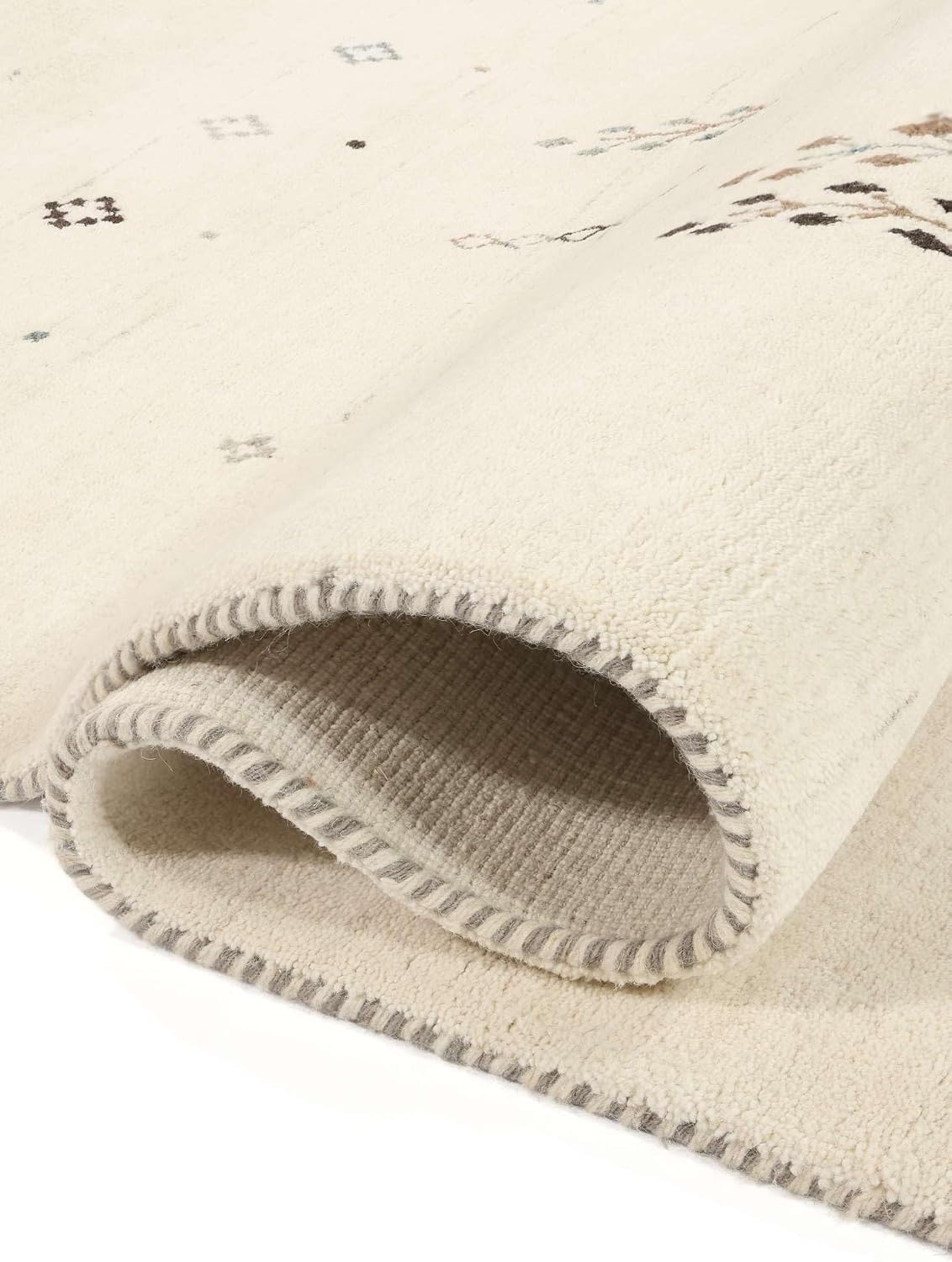 Detalle 1 de RugVista Gabbeh Giza 120340 loper, 80 x 250 cm, gebroken wit