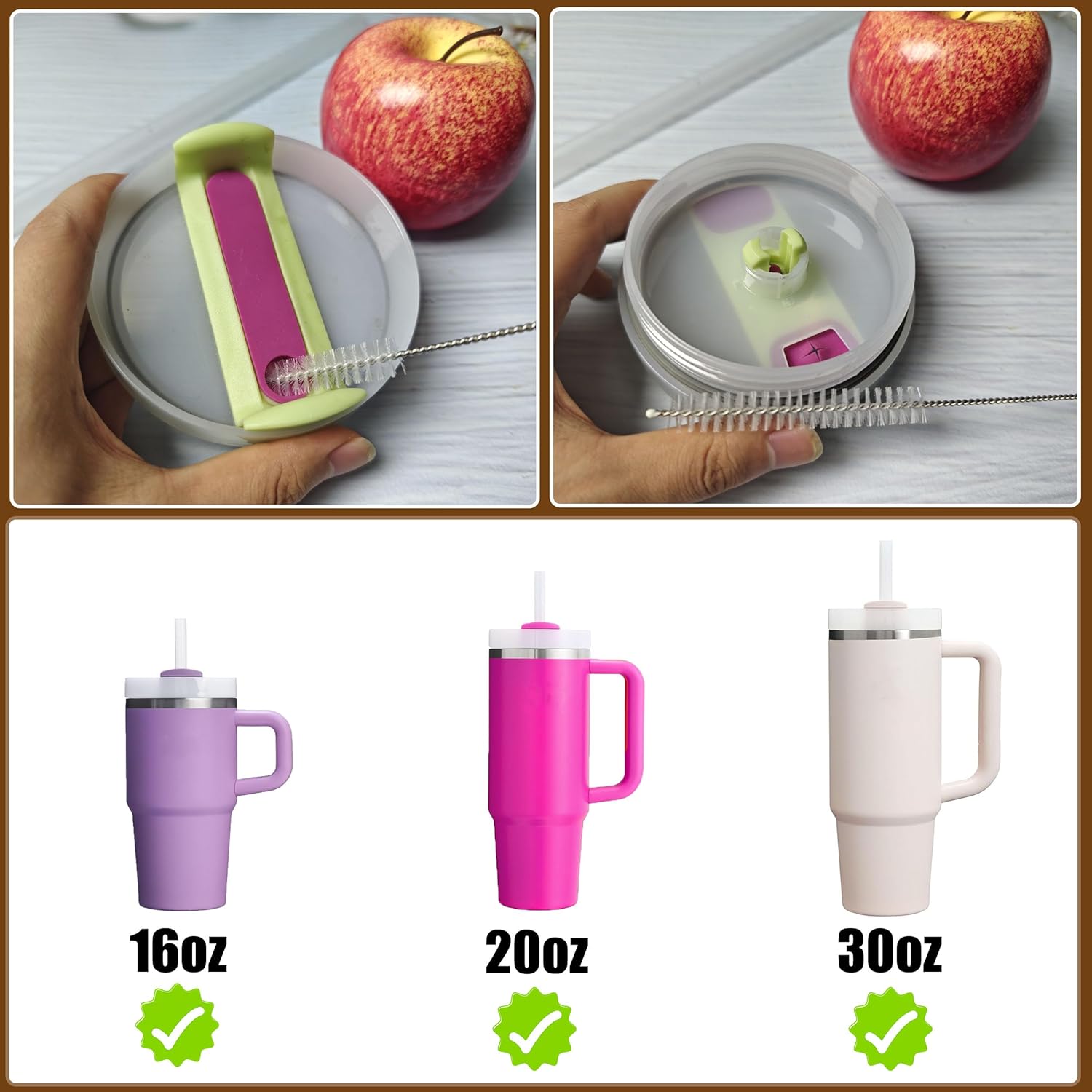 Thumbnail 5 de 304 Stainless Steel & Nylon Straw Cleaner Brush (2-Pack) for Glass/Silicone Straws and Hummingbird Feeders