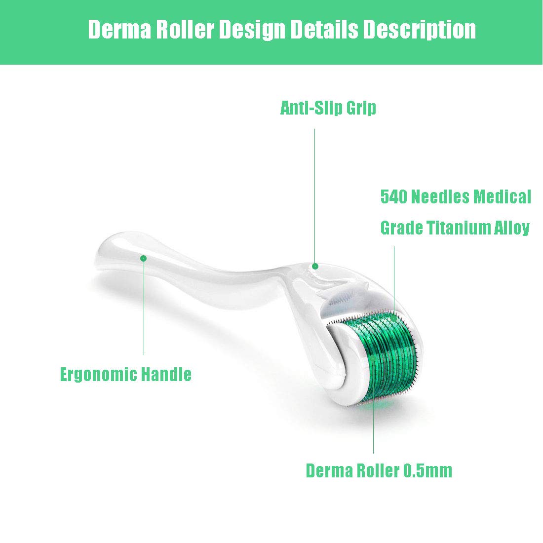 Detalle 1 de Derma-Roller 0,5 mm Microneedling 540 Nadeln