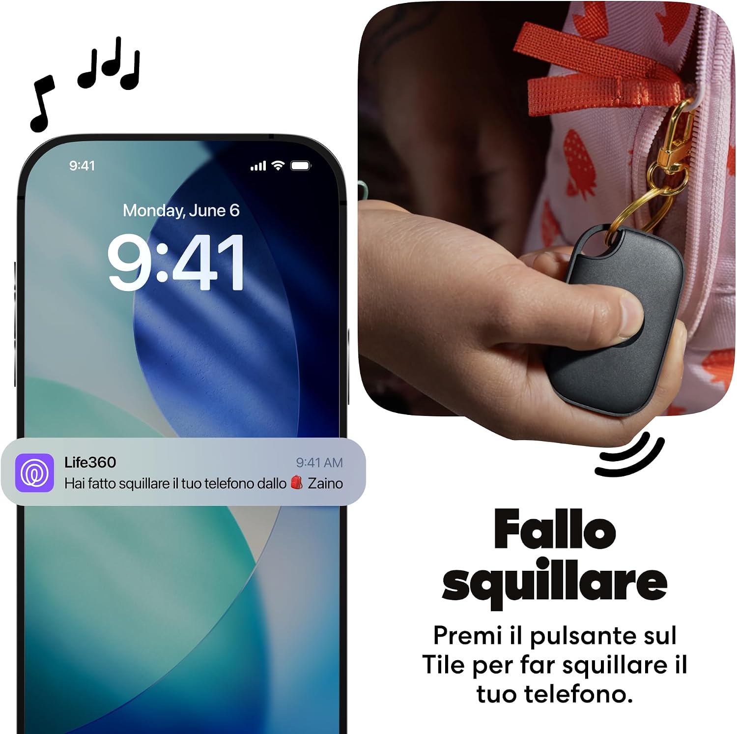 Detalle de Tile by Life360 Pro - Localizzatore Bluetooth per chiavi, borse e oggetti, con SOS e integrazione Life360
