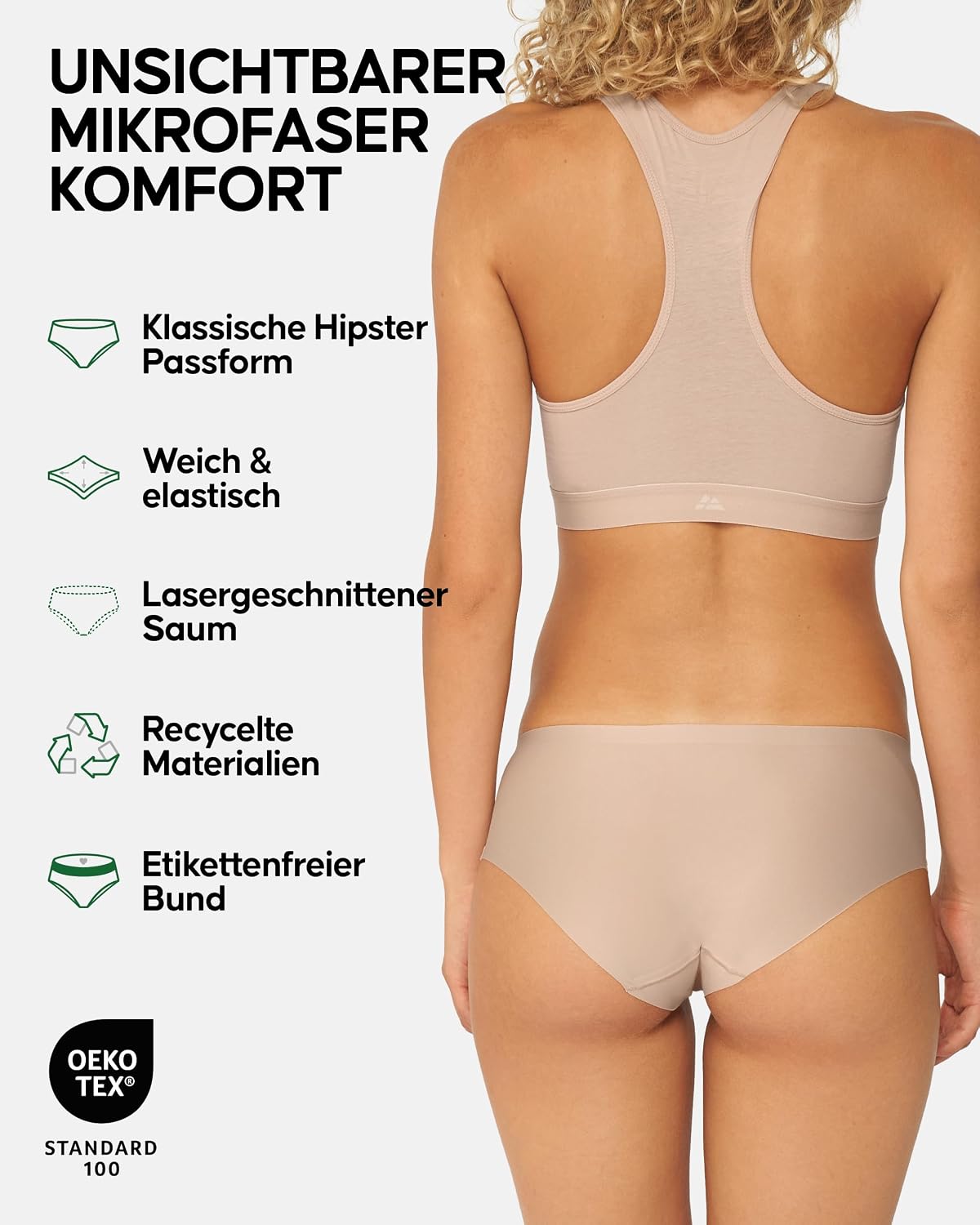 Thumbnail 1 de Danish Endurance Unsichtbare Hipster-Slips für Damen, nahtlos (Laserschnitt) – 3 oder 5er Pack