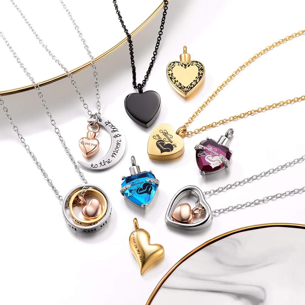 Thumbnail 5 de PROSTEEL collana con pendente scrigno per ceneri a forma di cuore Always in my Heart, acciaio inox 316L con lunghezza regolabile
