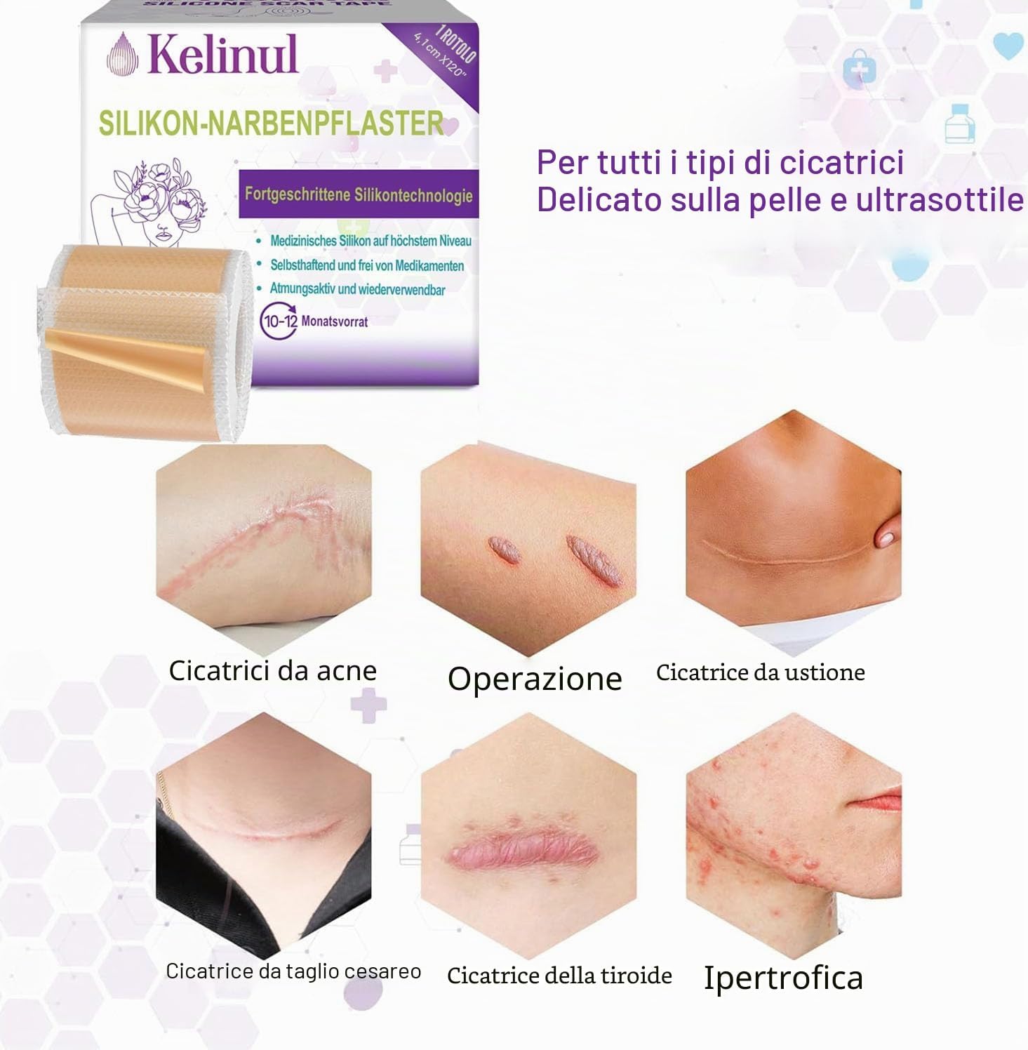 Thumbnail 4 de Fogli in silicone morbido 1,6 x 120" – Placca riutilizzabile per la cura della pelle