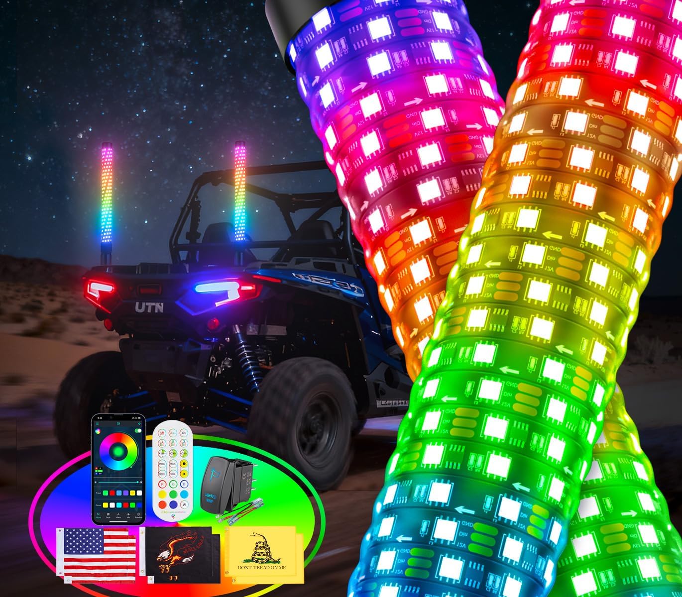 Detalle de Ehaho 2FT Fat Whip Lights for UTV