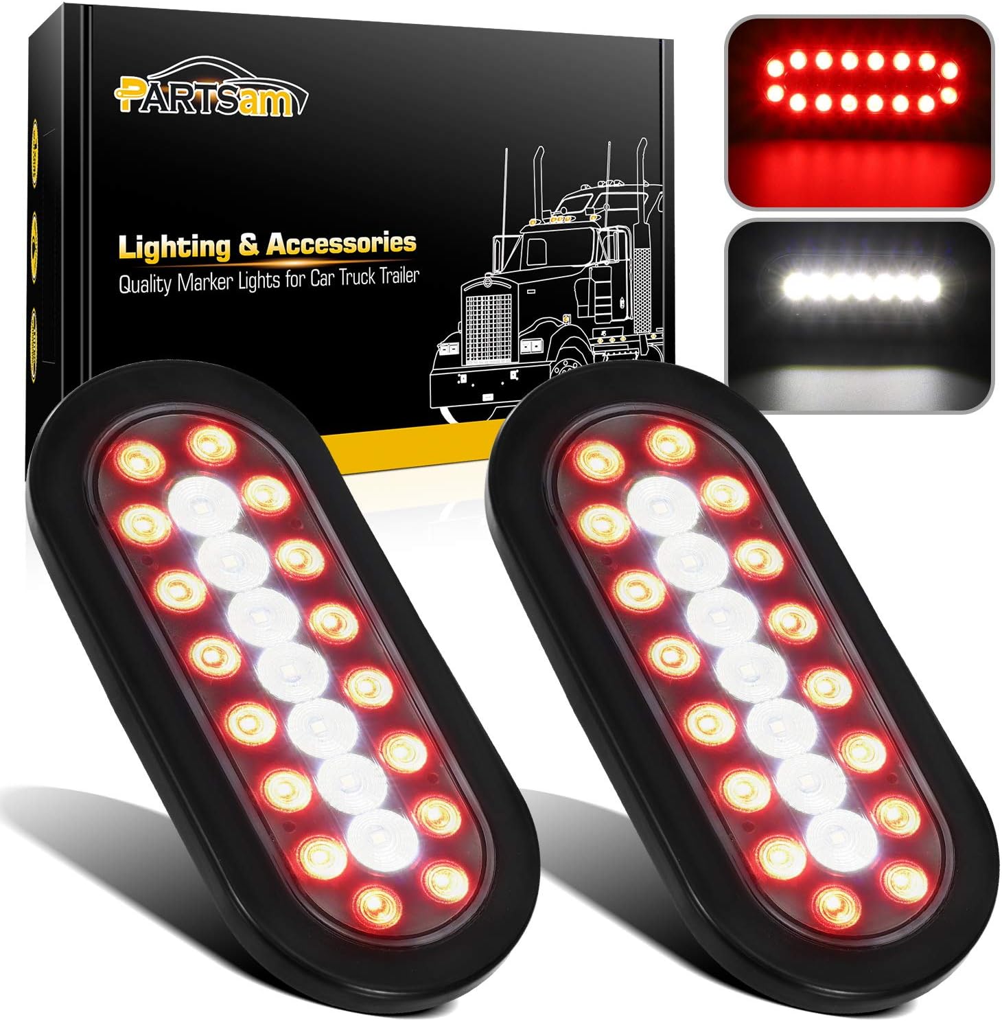 Partsam LED trailer lights, 6.3-inch