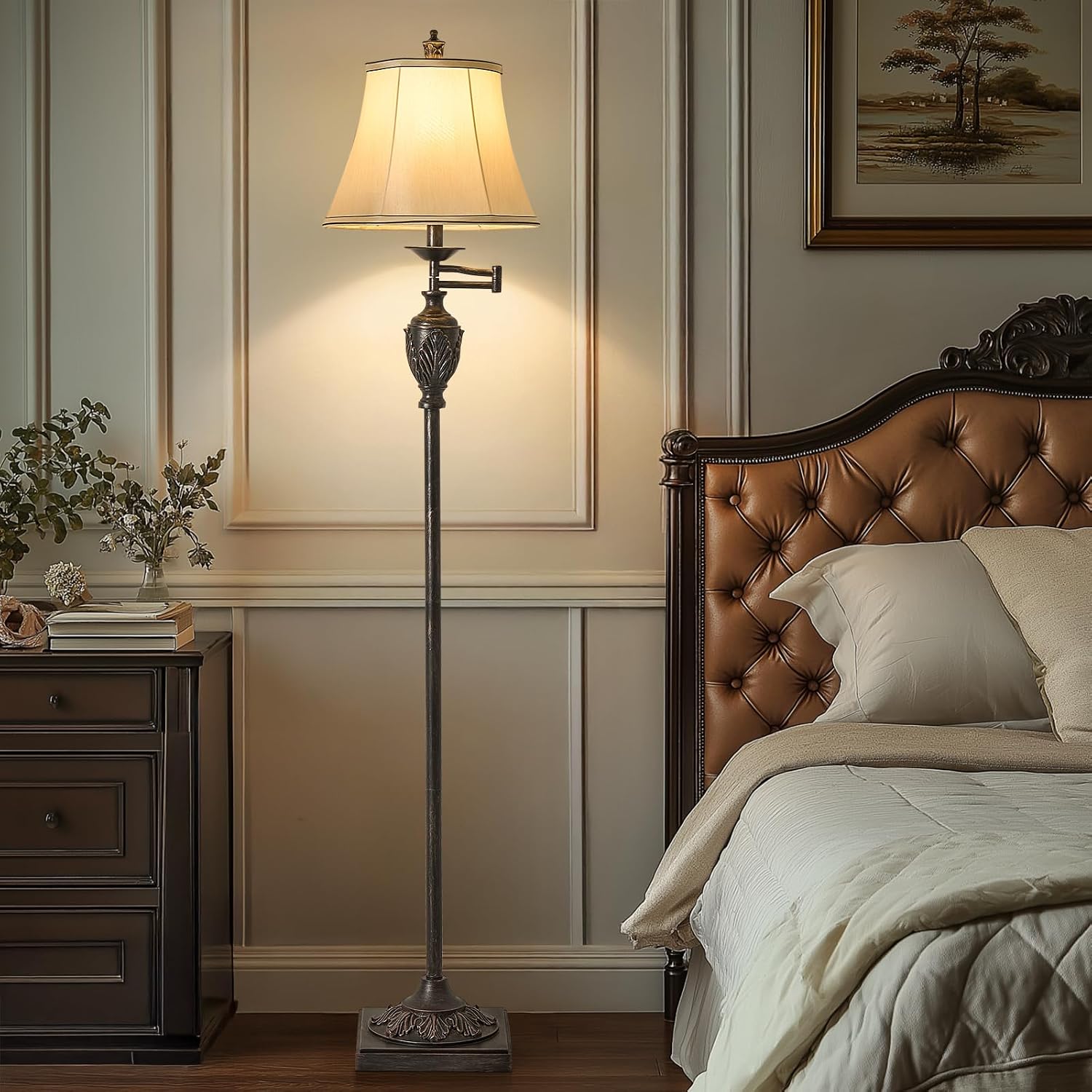 Thumbnail 4 de AIDENOEY HYFLOOR009 Traditional Floor Lamp, 350° Swing Arm, Antique Black