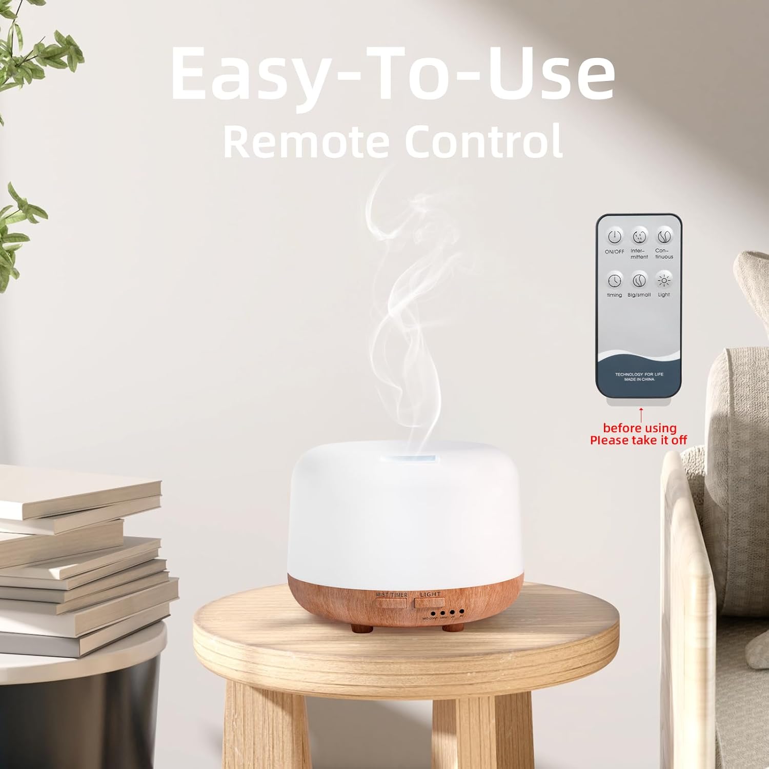 Detalle de 300ML essential oil diffuser with remote