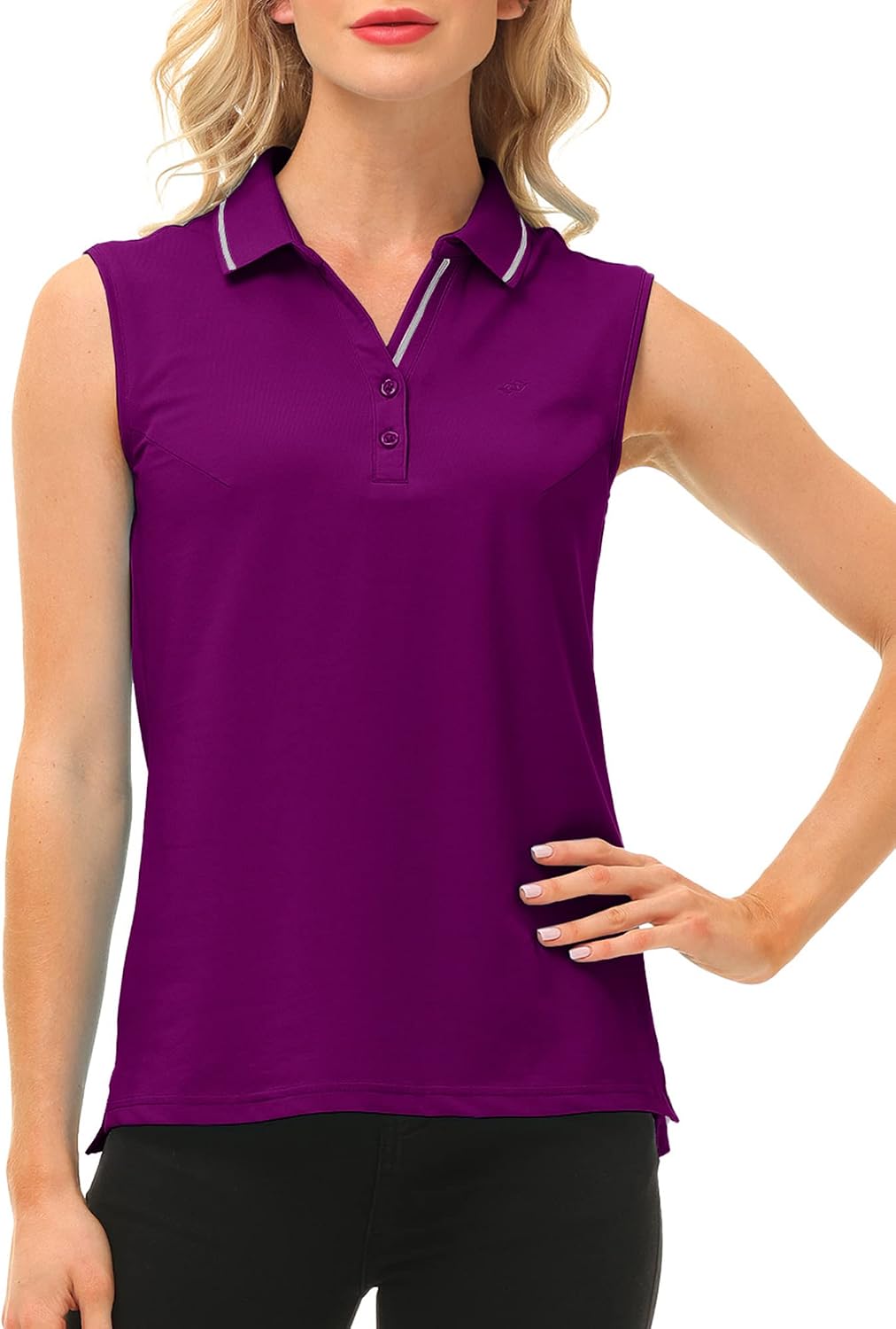 Detalle de MoFiz polo femme sans manches respirant pour sport, travail et loisirs