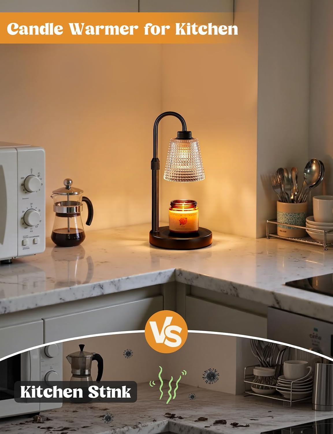 Detalle 2 de Innqoo Candle Warmer Lamp with Timer — Flame-Free, Dimable, Adjustable Wax Warmer
