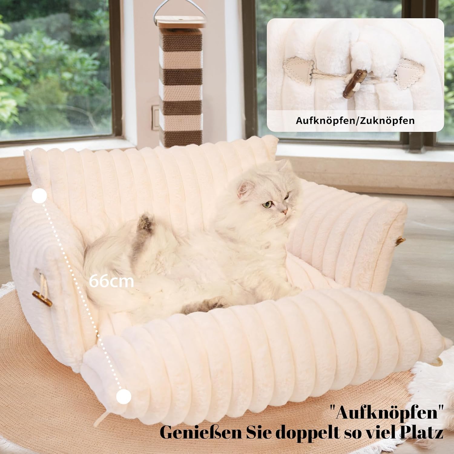 Thumbnail 1 de CheerPals Extended Cat Sofa 63×55–66 cm cat bed 🐱