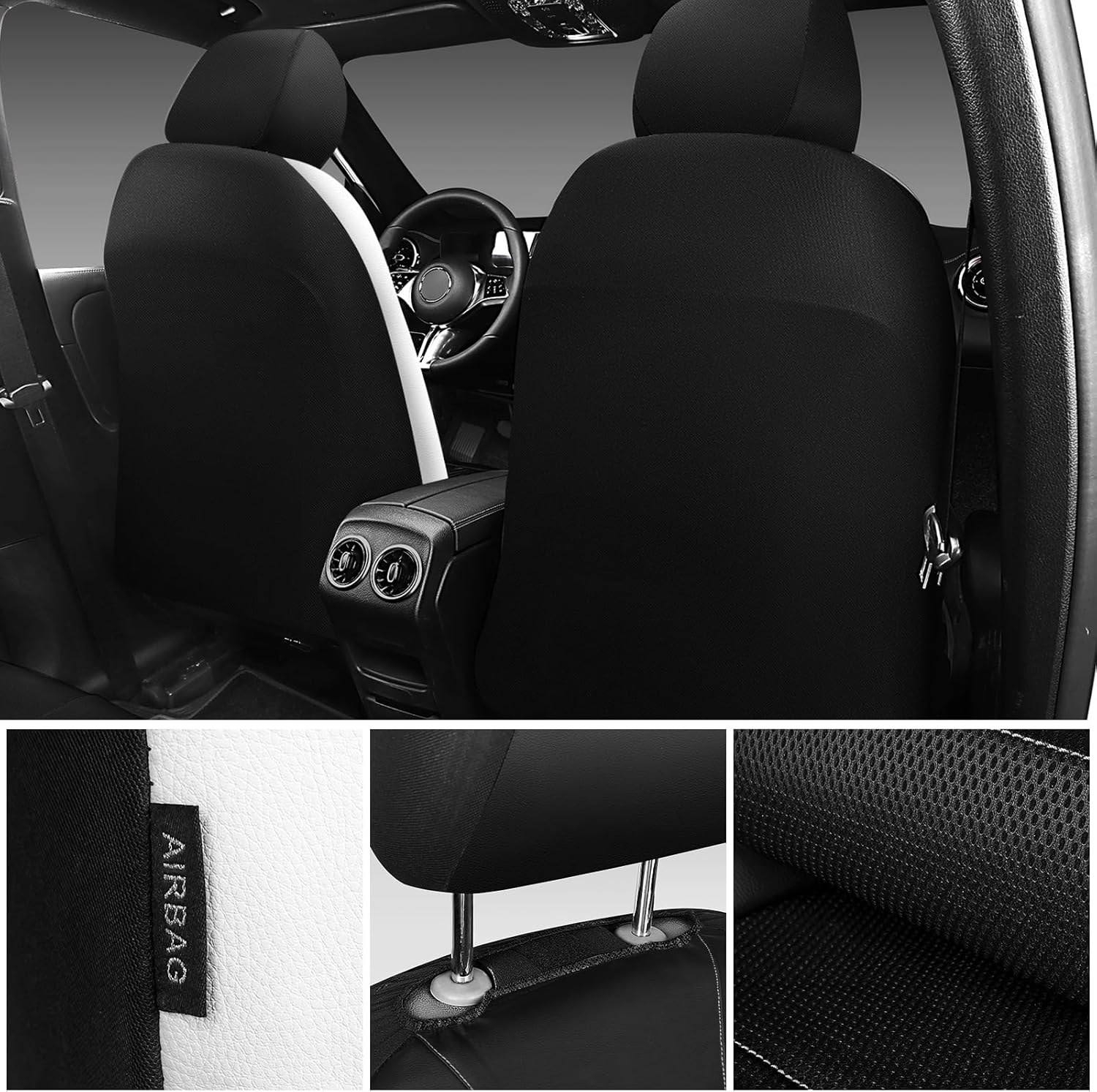 Thumbnail 1 de CAR PASS Universal Leather Car Seat Covers Full Set