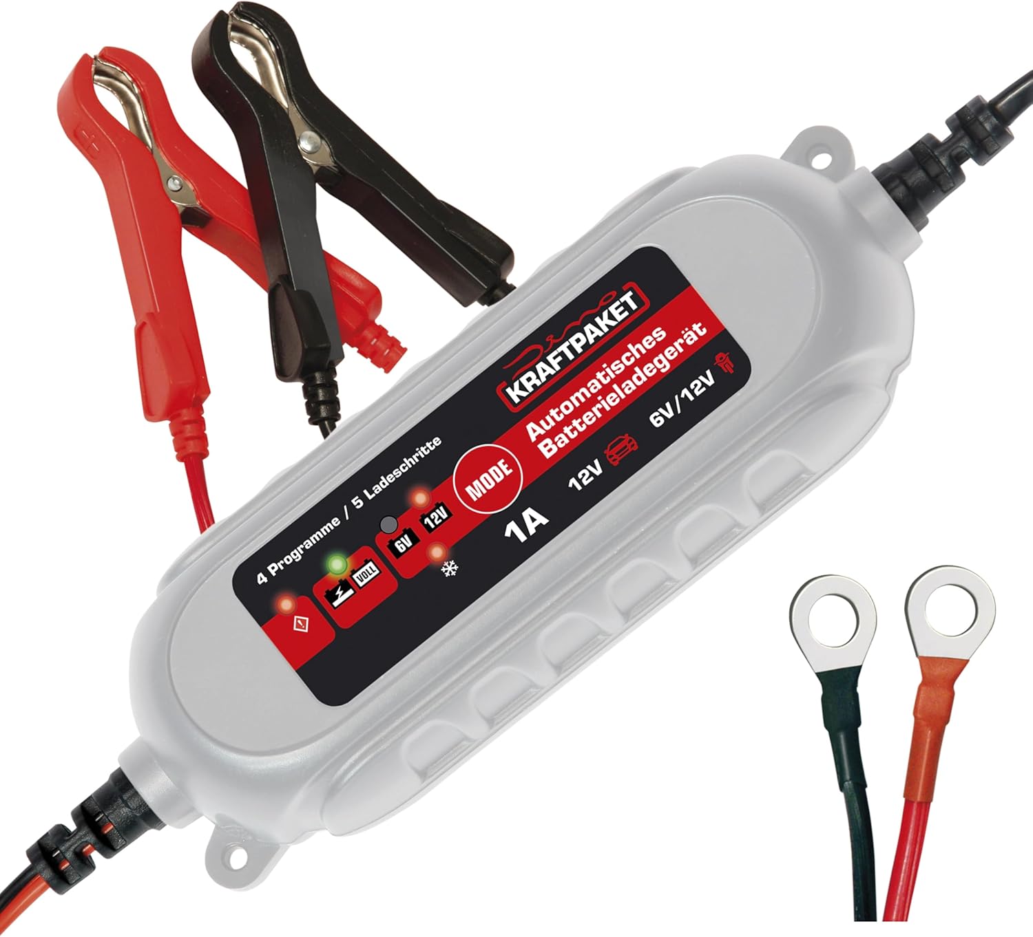 Thumbnail 4 de Dino KRAFTPAKET 4A-6V/12V Intelligentes Batterieladegerät – Für Blei-Säure, GEL, Start/Stopp EFB, AGM | KFZ-Ladegerät für Auto, Motorrad, Kleintransporter, PKW, Boot