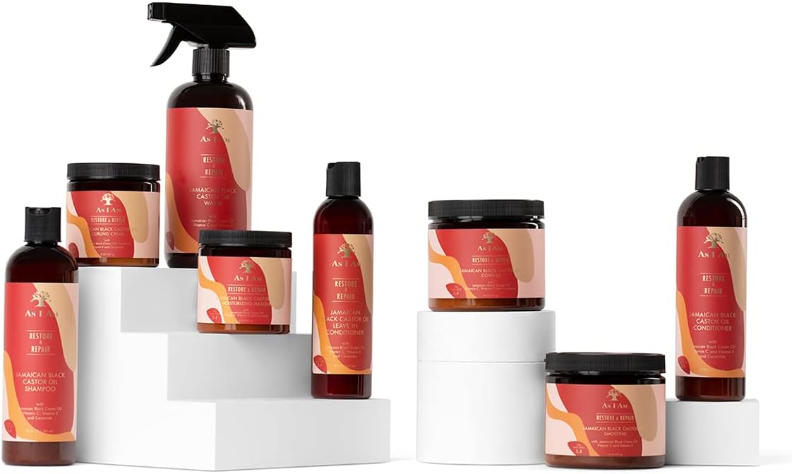 Detalle de AS I AM Jamaican Black Castor Oil Shampoo (355ml) — sulphate-free cleanser for curls