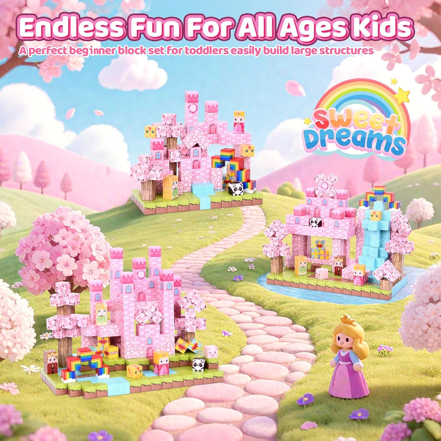 Thumbnail 1 de 160PCS Magnetic Building Blocks: Castle Set for Kids 3–12