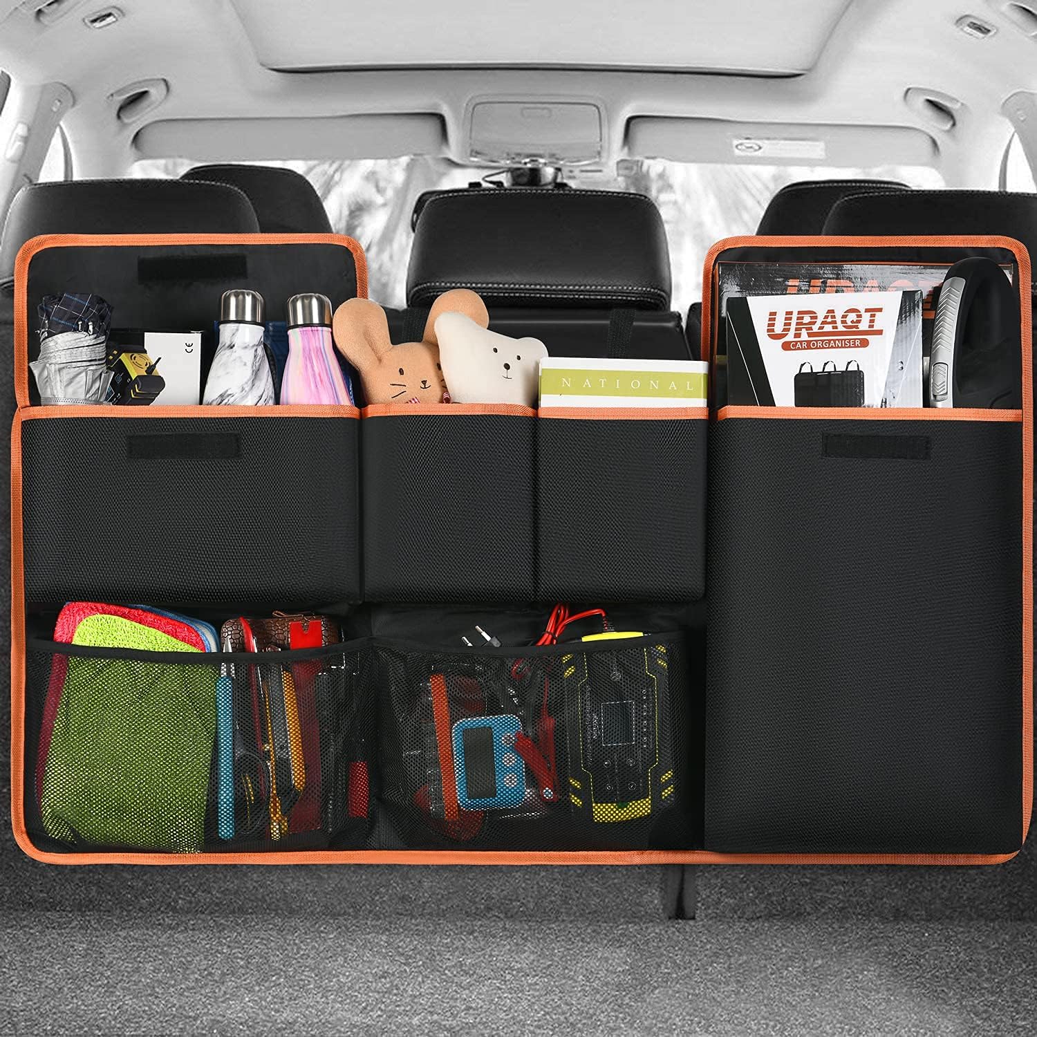 Thumbnail 6 de URAQT Kofferraum Organizer Auto (100 x 45 cm) – wasserdichte Aufbewahrungstasche für SUV, Schwarz