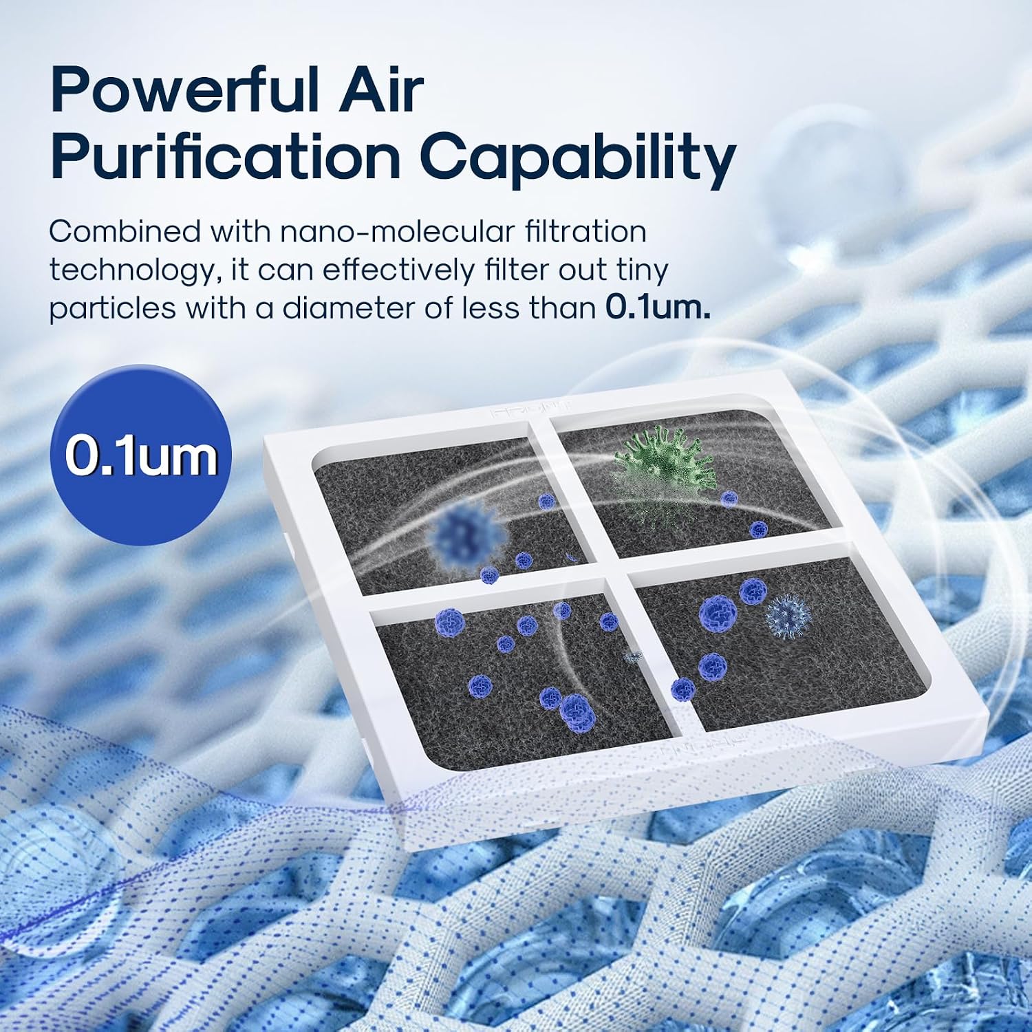Thumbnail 4 de ICEPURE AF004 Refrigerator Air Filter, 4-Pack, Coconut Shell Carbon, 3-Layer Filtration