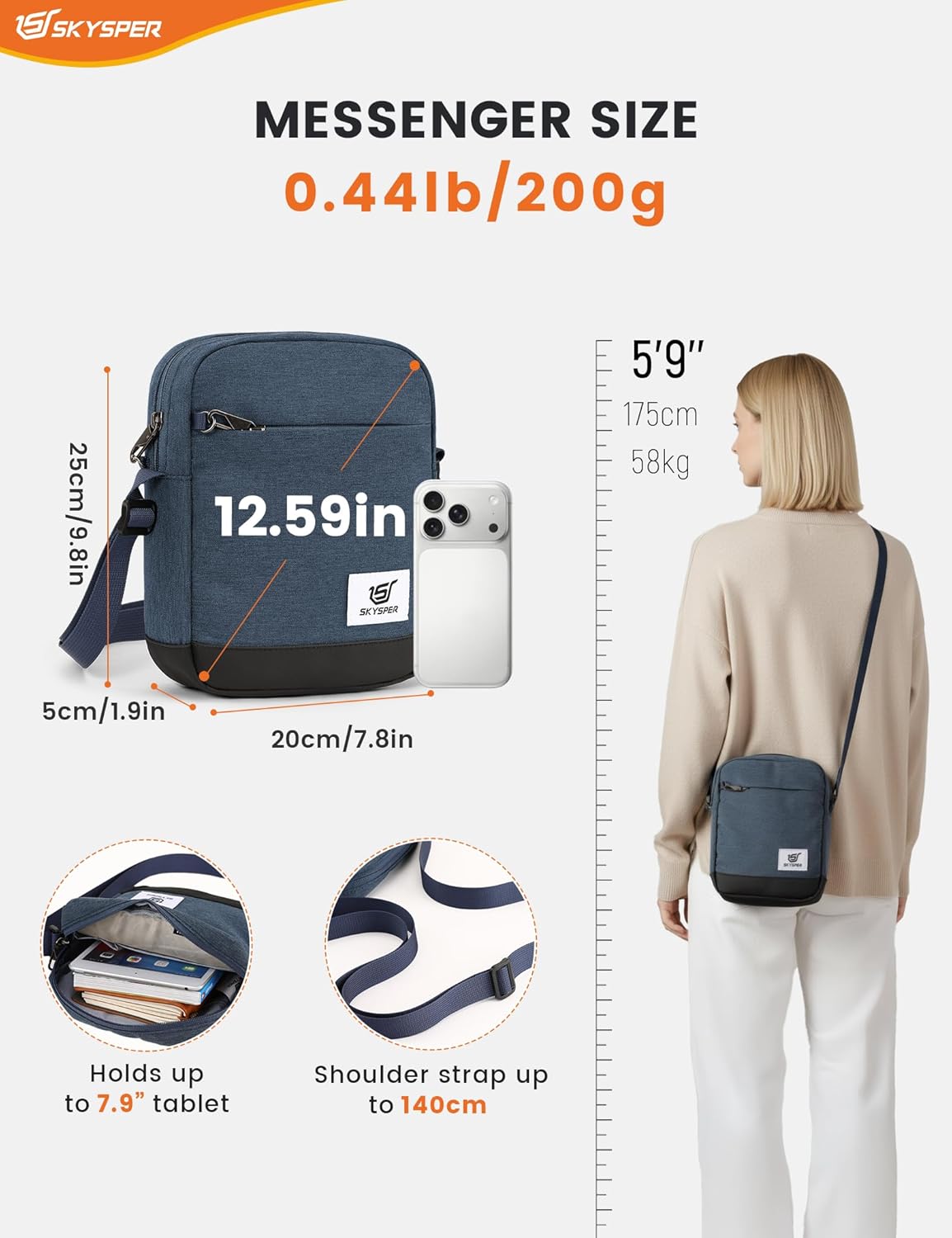 Thumbnail 1 de SKYSPER Small Anti Theft Sling Bag 9.8in