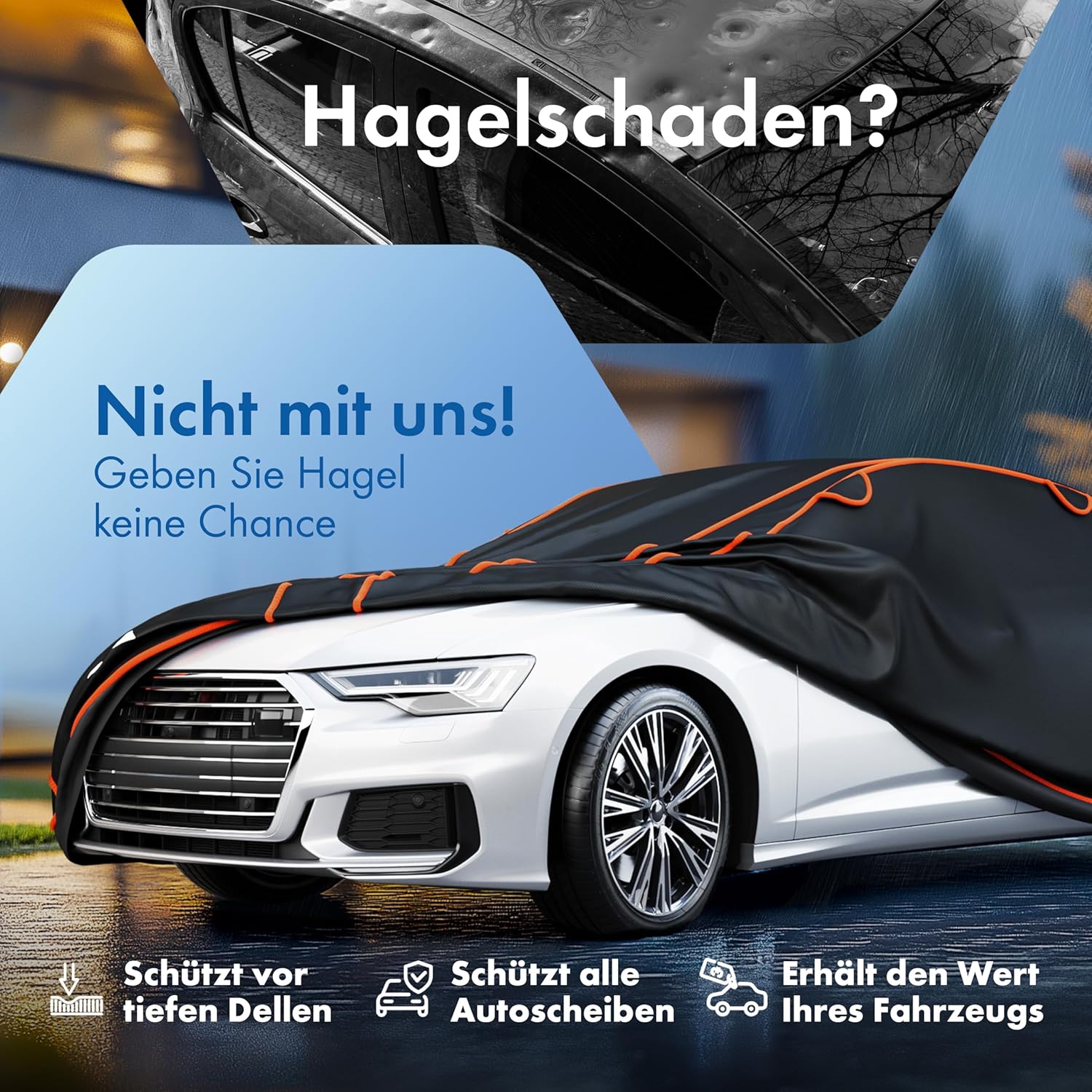 Thumbnail 1 de WALSER Hagelschutz Abdeckplane Auto – Perma Protect Complete Autogarage (TÜV geprüft), Vollgarage Abdeckung in Schwarz, Größe 1