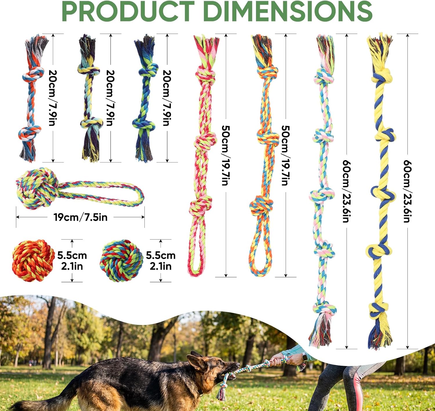 Detalle de Aitmexcn 10 Pack Rope Toys for Small and Medium Dogs