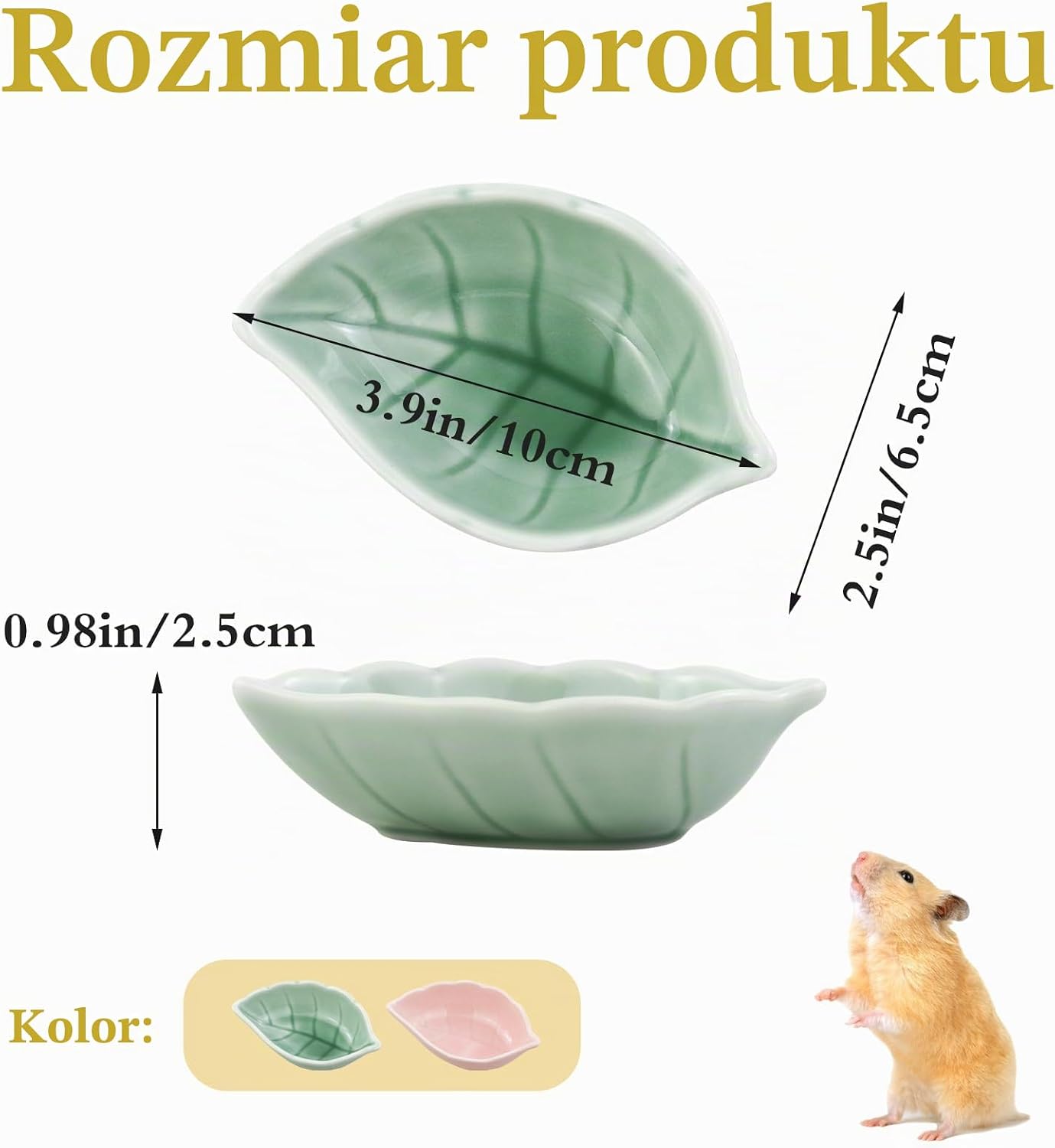 Detalle 2 de LuckyOpt ceramiczna miska dla małych zwierząt, różowa, w kształcie liścia