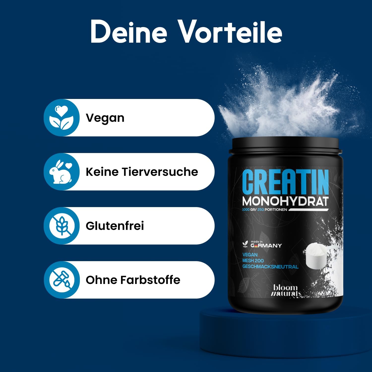 Detalle de Creatin Monohydrat Pulver 1000g đź’Š