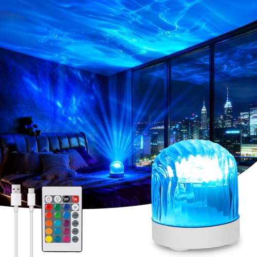 Detalle de Wudyfei Northern Lights Galaxy Light Projector – 16 Colours, Dimmable Brightness, Rechargeable Night Light