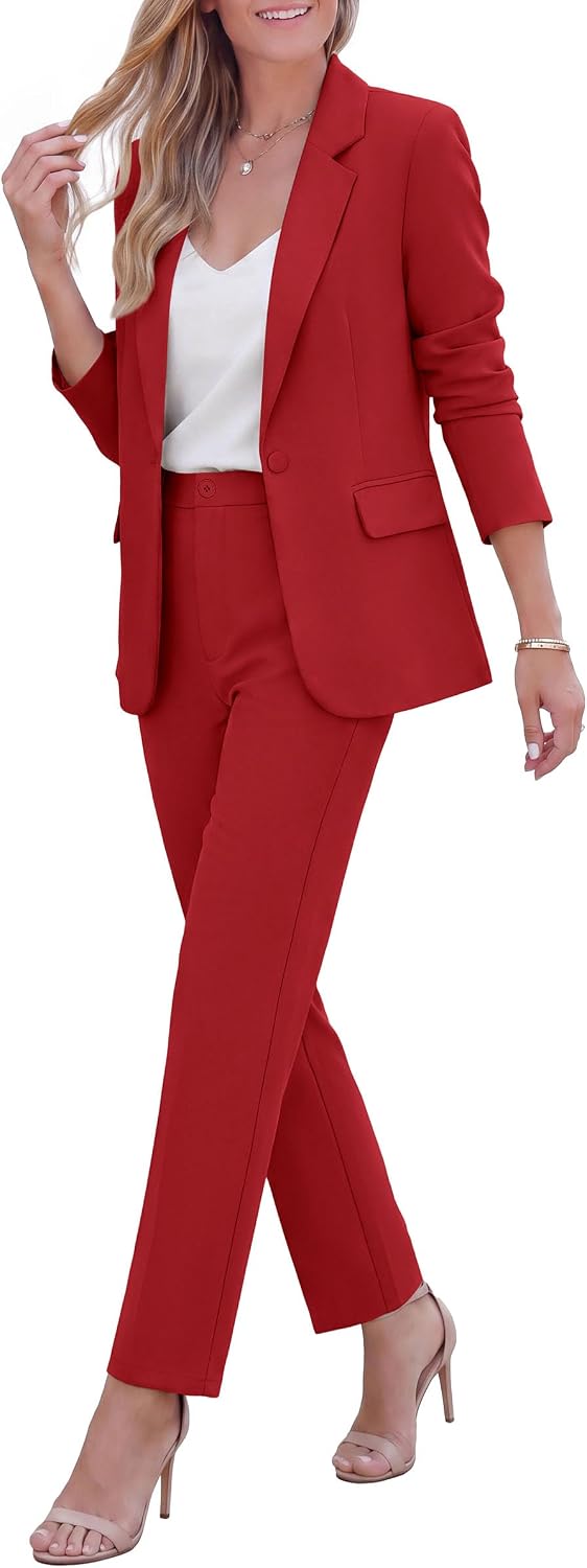 Detalle 2 de PRETTYGARDEN Women's Pantsuit Set in 95% Polyester