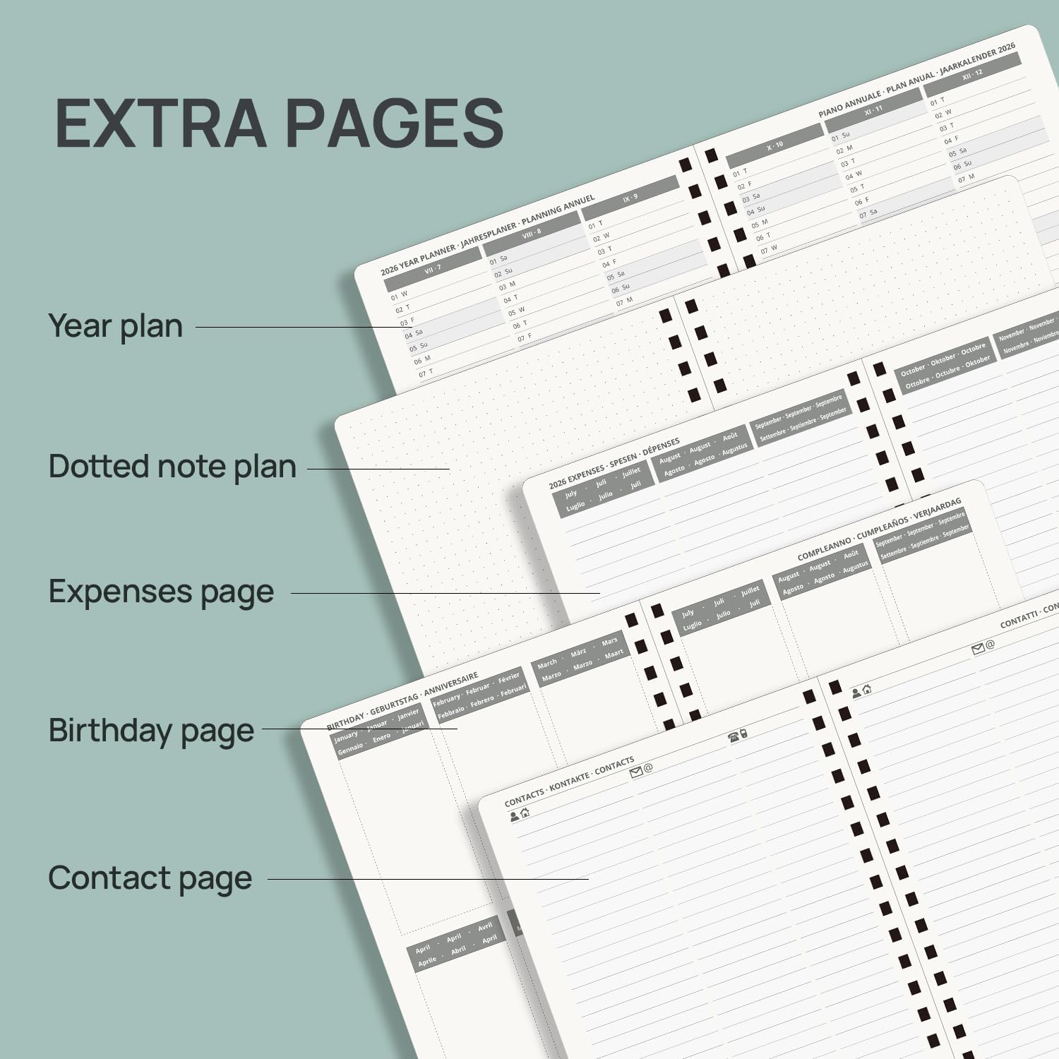 Thumbnail 4 de POP RUN Kalender 2026/2027 Wochenplaner – Ringbuch mit Softcover, ca. A5 (22 x 16,5 cm), 17 Monate