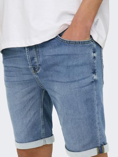 Thumbnail 2 de Only & Sons Pantalones Cortos para Hombre ONSPLY Vaquero Bermuda Blue Denim – XS