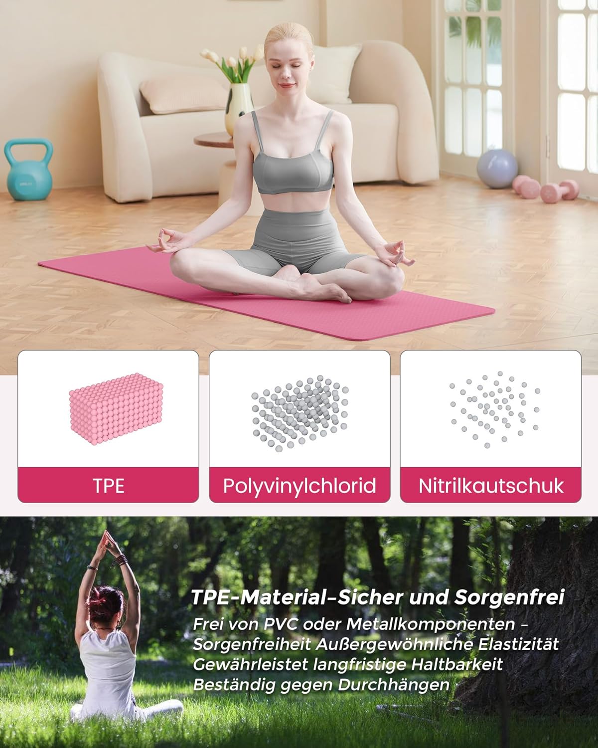 Thumbnail 3 de Oak & Tea Tapete de Yoga 183 x 61 x 0,6 cm