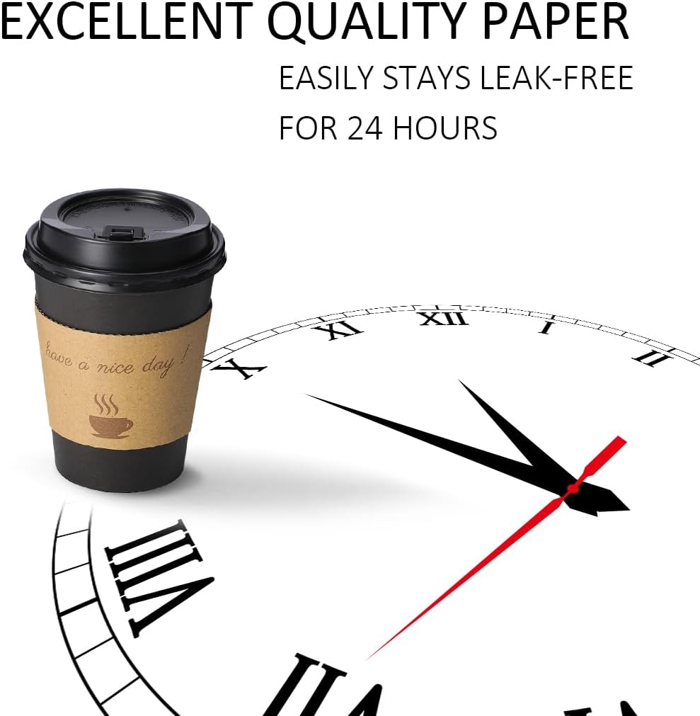 Detalle de BYSNOW 100-Pack Insulated 12-Ounce Paper Coffee Cups with Lids, Sleeves & Straws