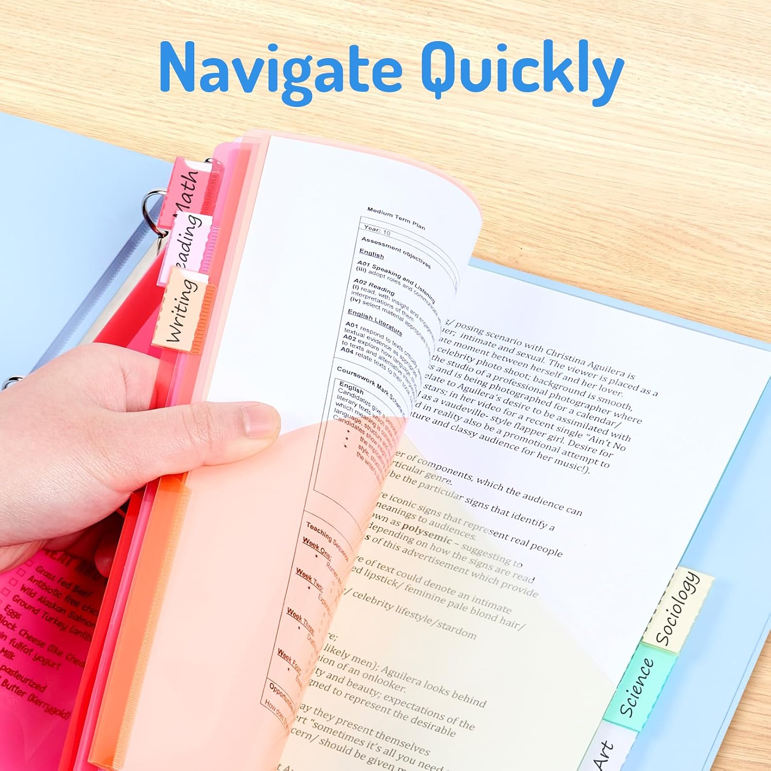Detalle de Forvencer Binder Dividers, 8 Tabs
