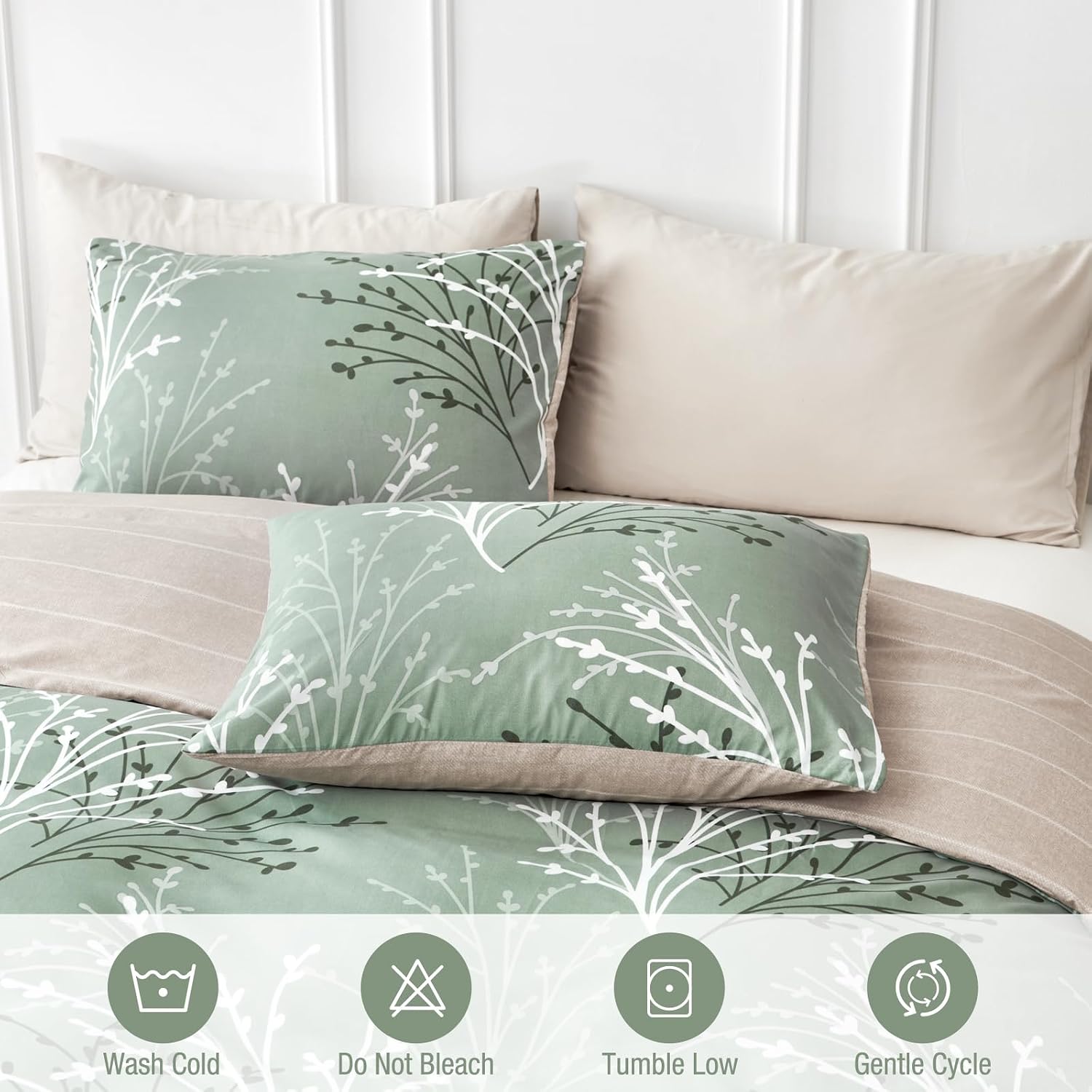 Thumbnail 5 de Tokokimo Green King Size Duvet Cover Set 230x220 cm